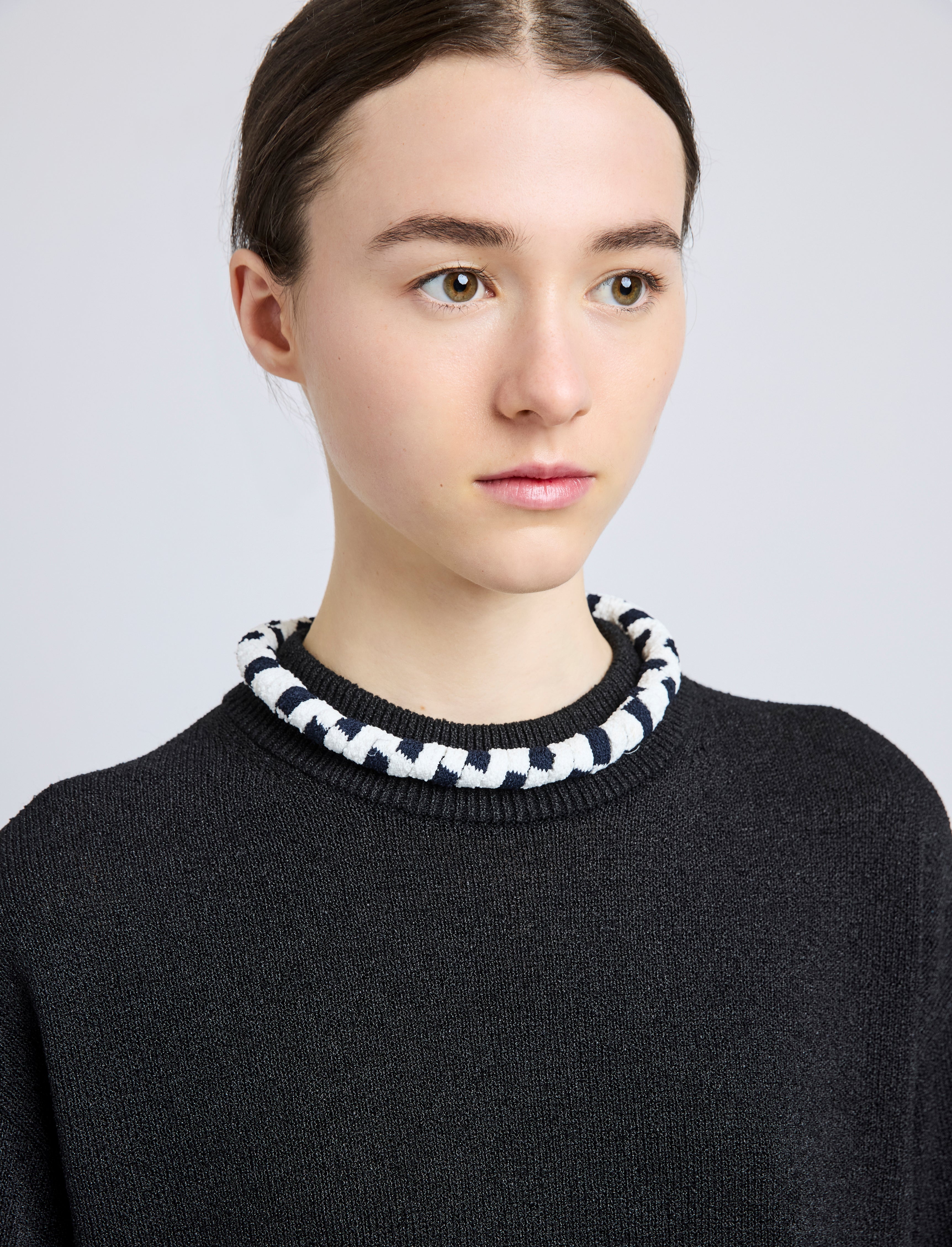 Striped Knit Rolo Necklace - 2