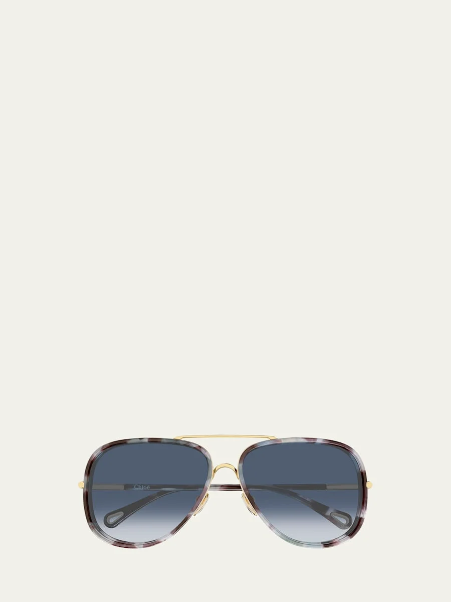 53mm Gradient Aviator Sunglasses - 1