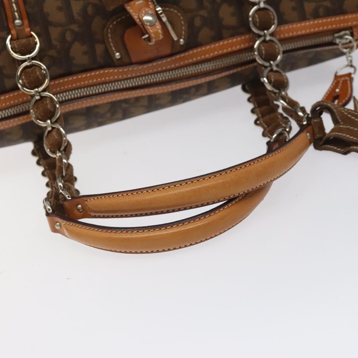 DIOR Romantic Trotter Canvas Hand Bag Brown - 7