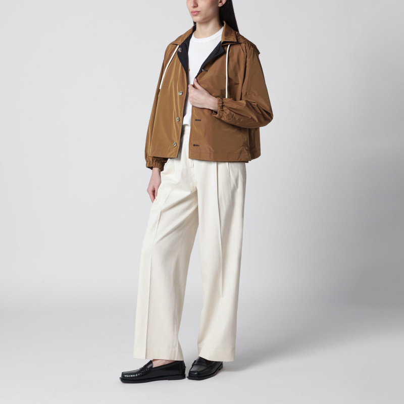 Herno Reversible Jacket Blue/Caramel in Cotton Gabardine outlook