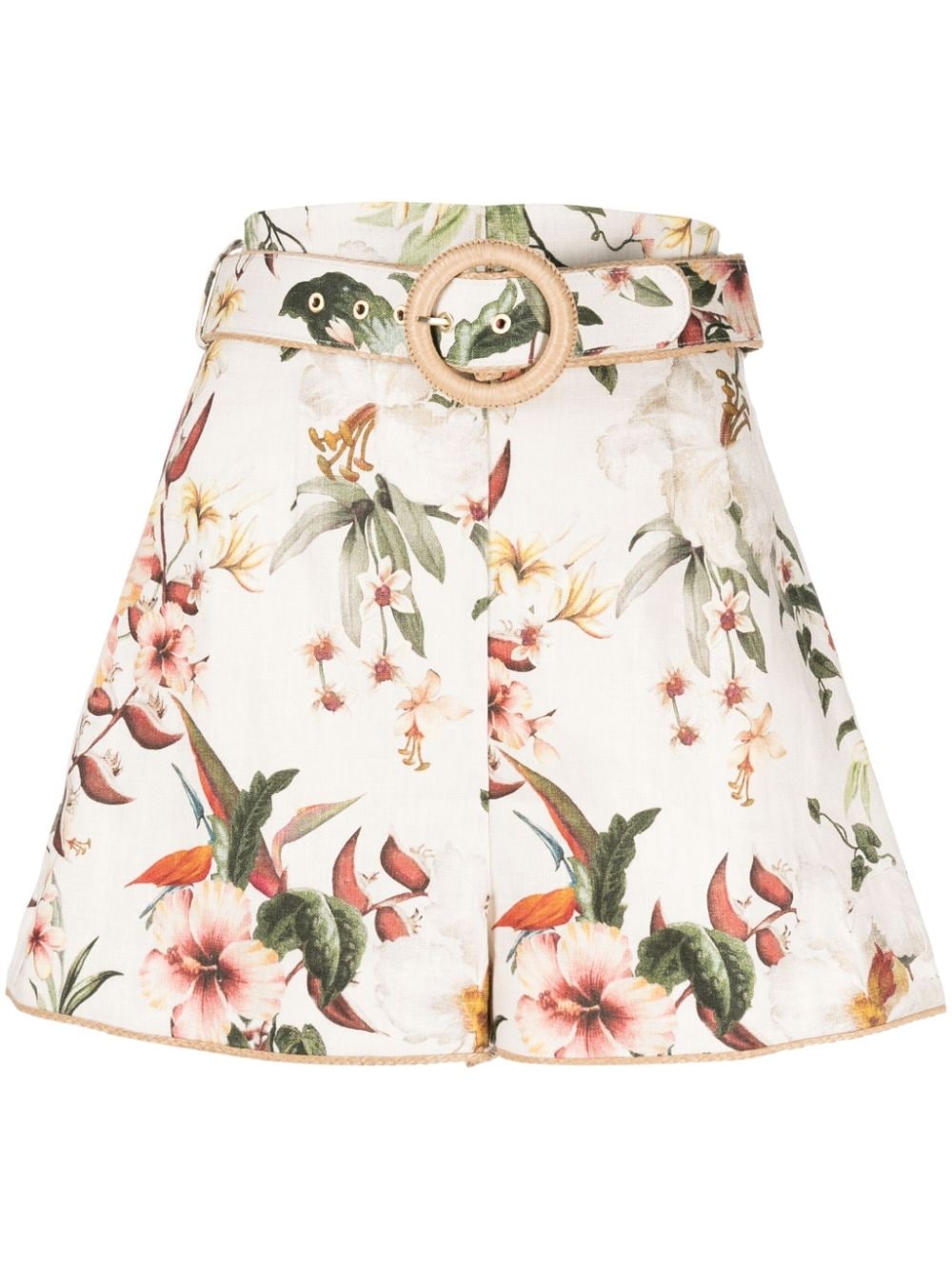 Lexi floral-print linen shorts - 1