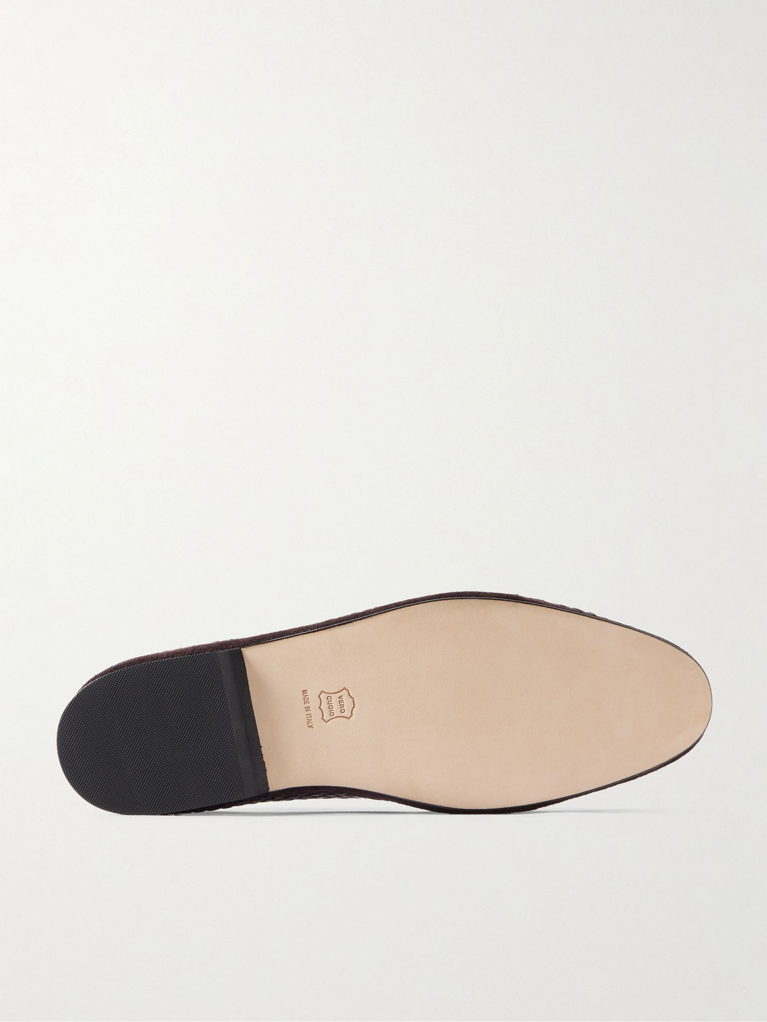 Marphy Woven Leather Tasselled Loafers Brown - 3