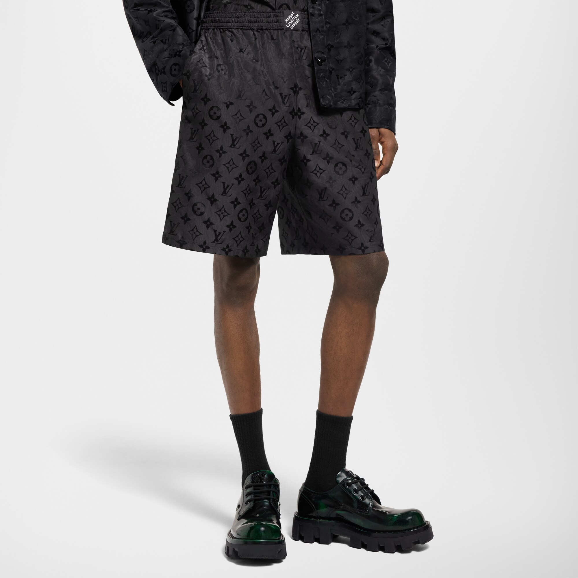 Monogram Moire Jacquard Silk Shorts - 2