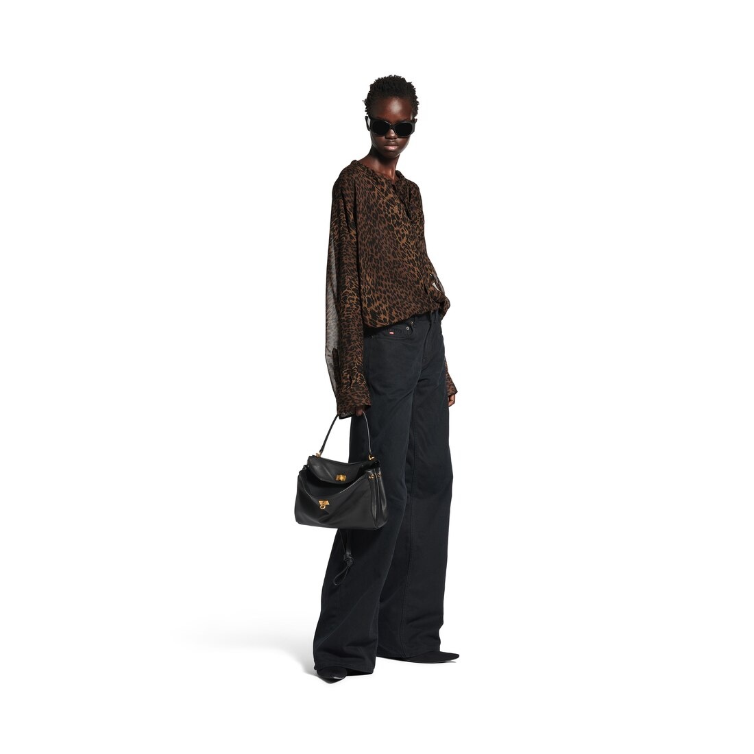 Women's Leopard Minimal Blouse in Brown - 2