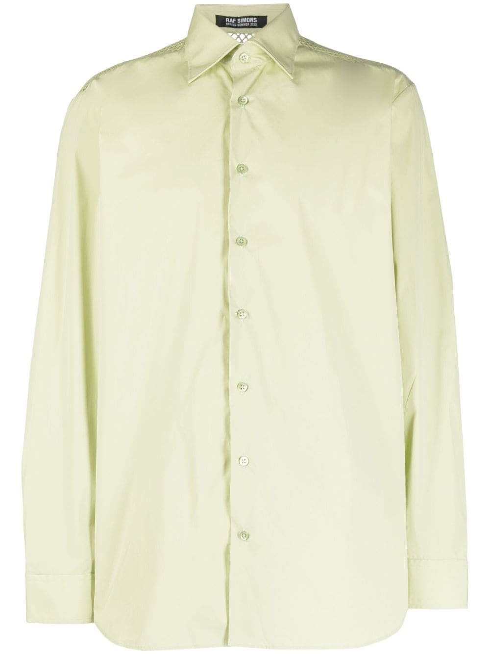 mesh-panel cotton shirt - 1