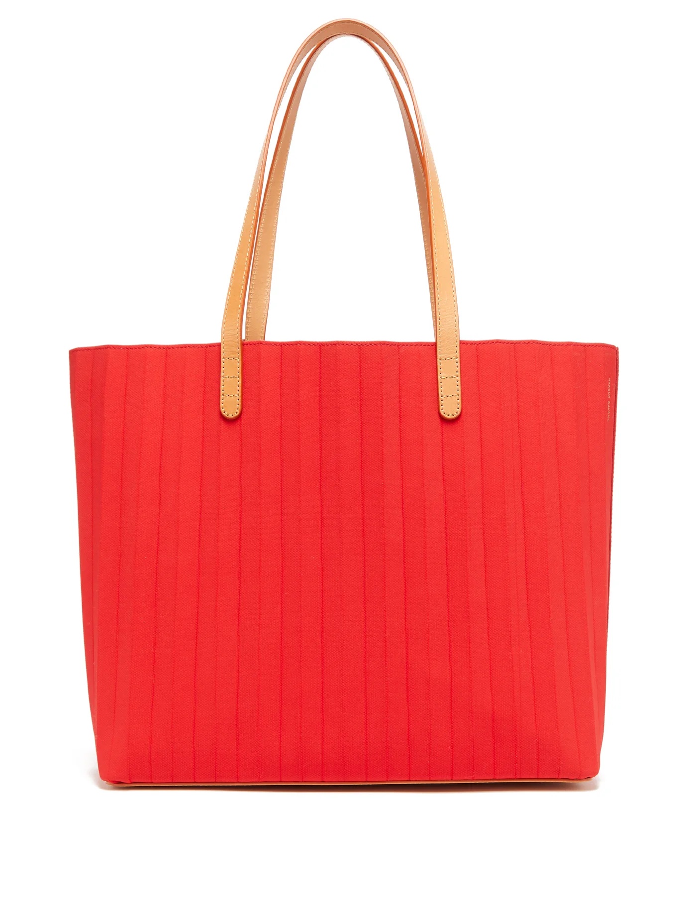 Pleated waxed canvas tote bag - 1