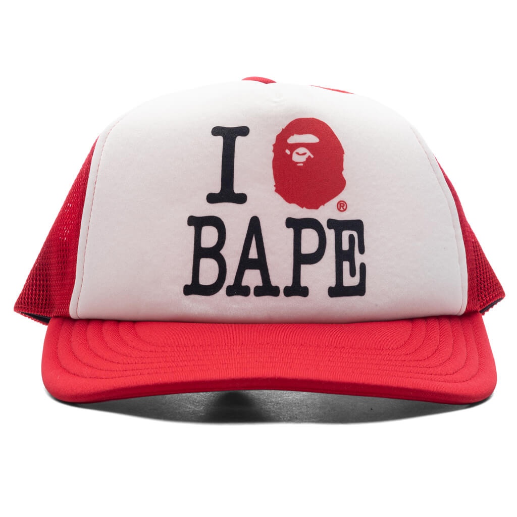 I LOVE BAPE MESH CAP - RED - 1