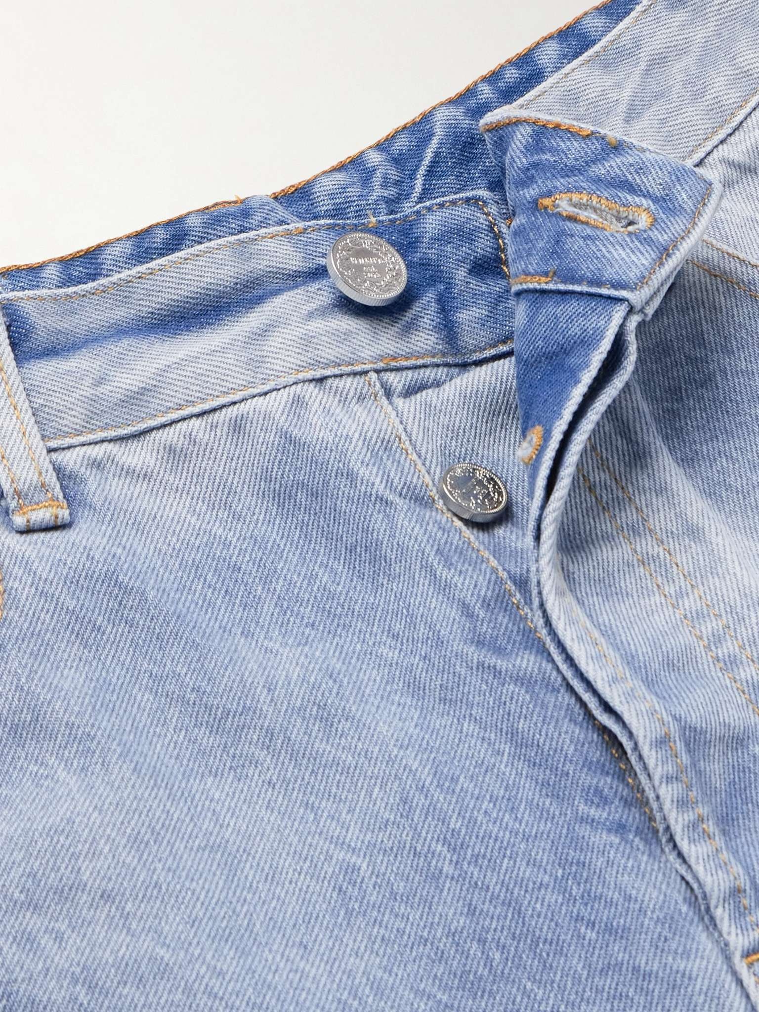 Destroyed Wide-Leg Distressed Denim Shorts - 3