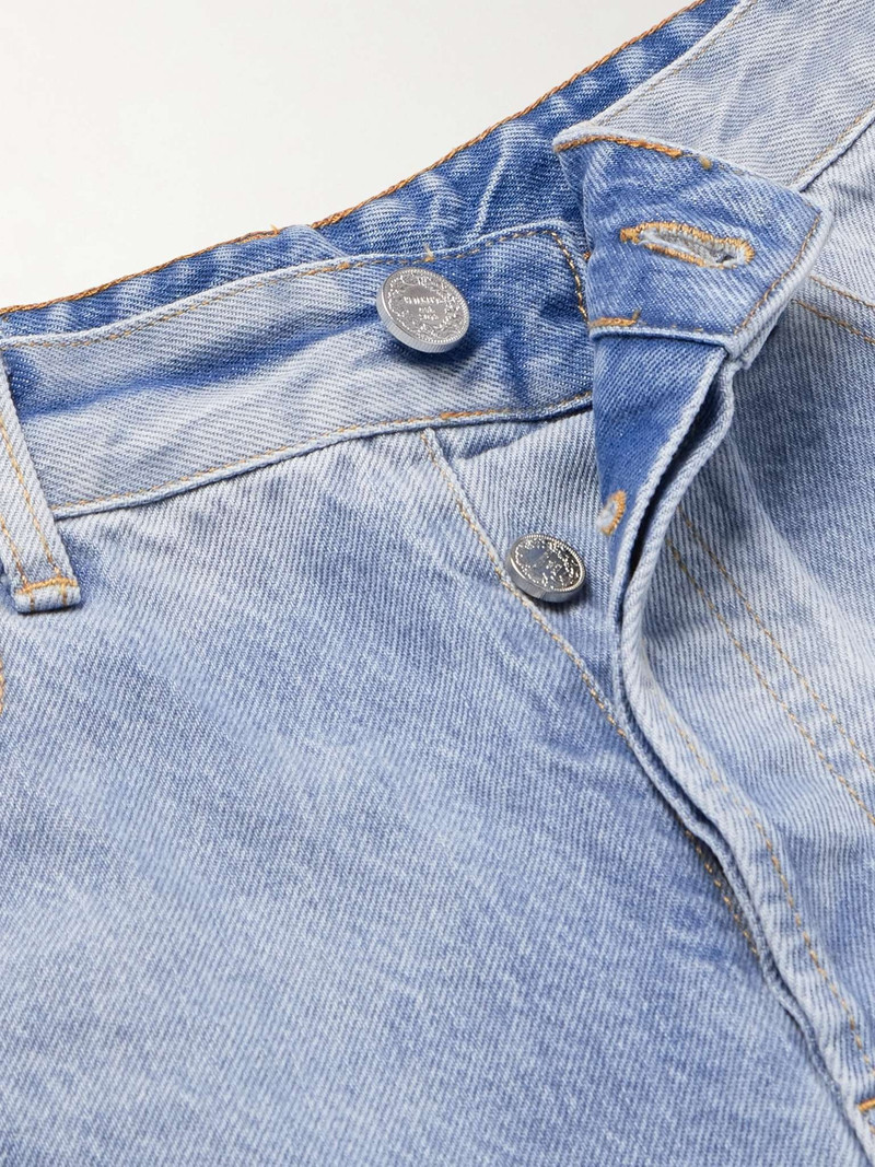 Destroyed Wide-Leg Distressed Denim Shorts 3