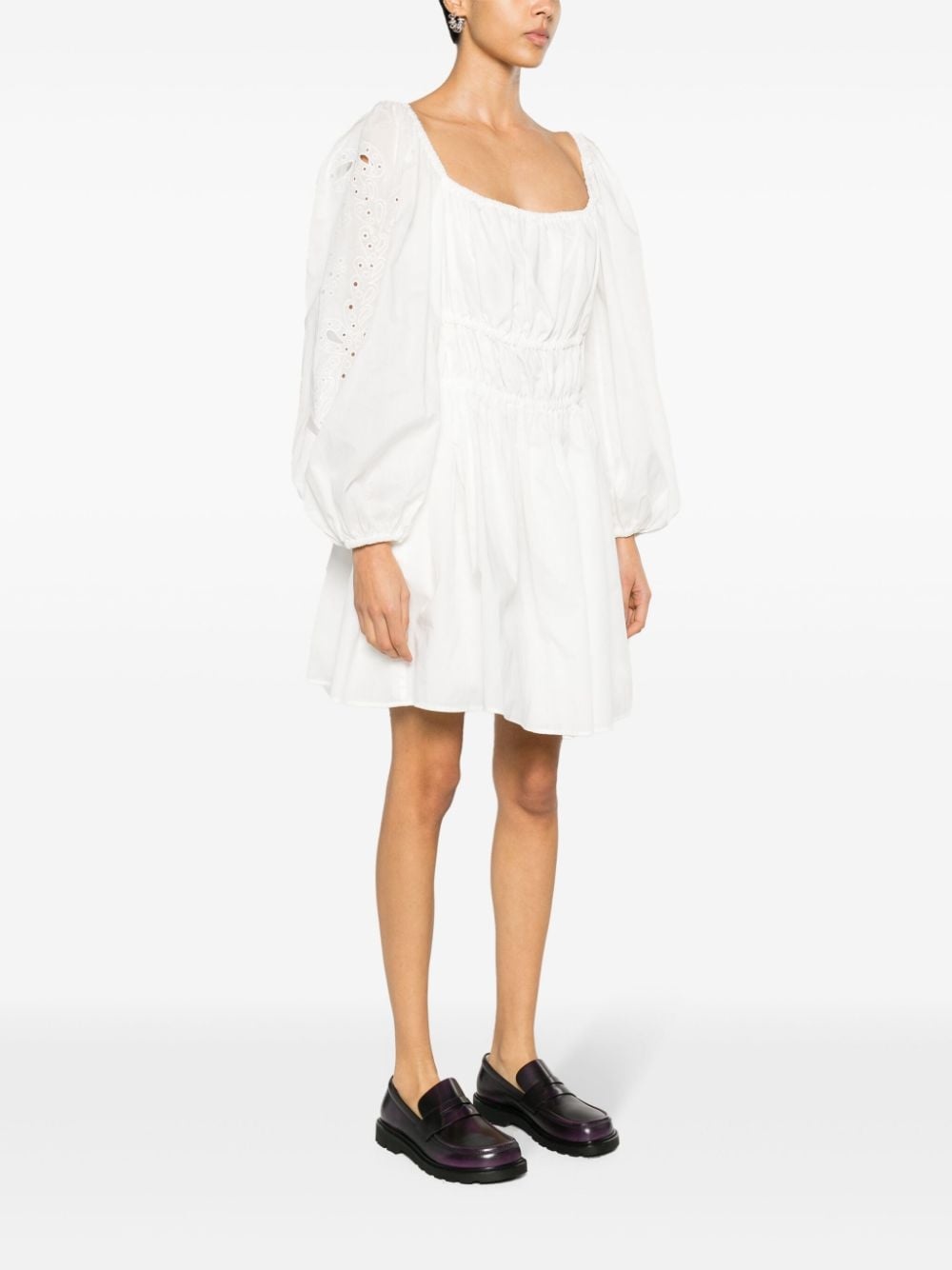 broderie anglaise mini dress - 3