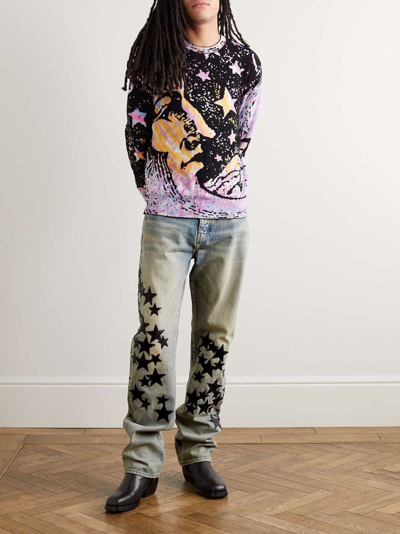 AMIRI Straight-Leg Leather-Appliquéd Jeans outlook