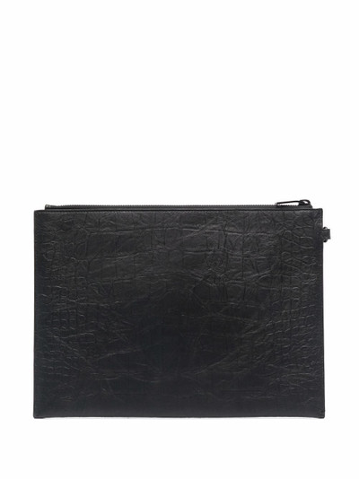 SAINT LAURENT logo-plaque leather iPad case outlook