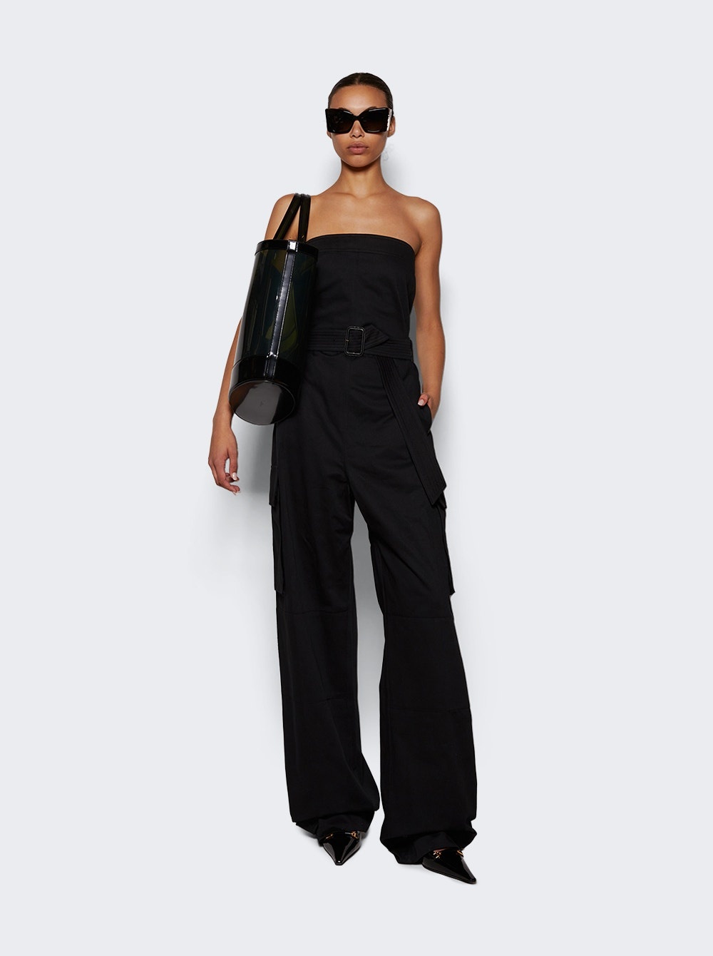 Cassandre Strapless Cotton Jumpsuit Black - 2