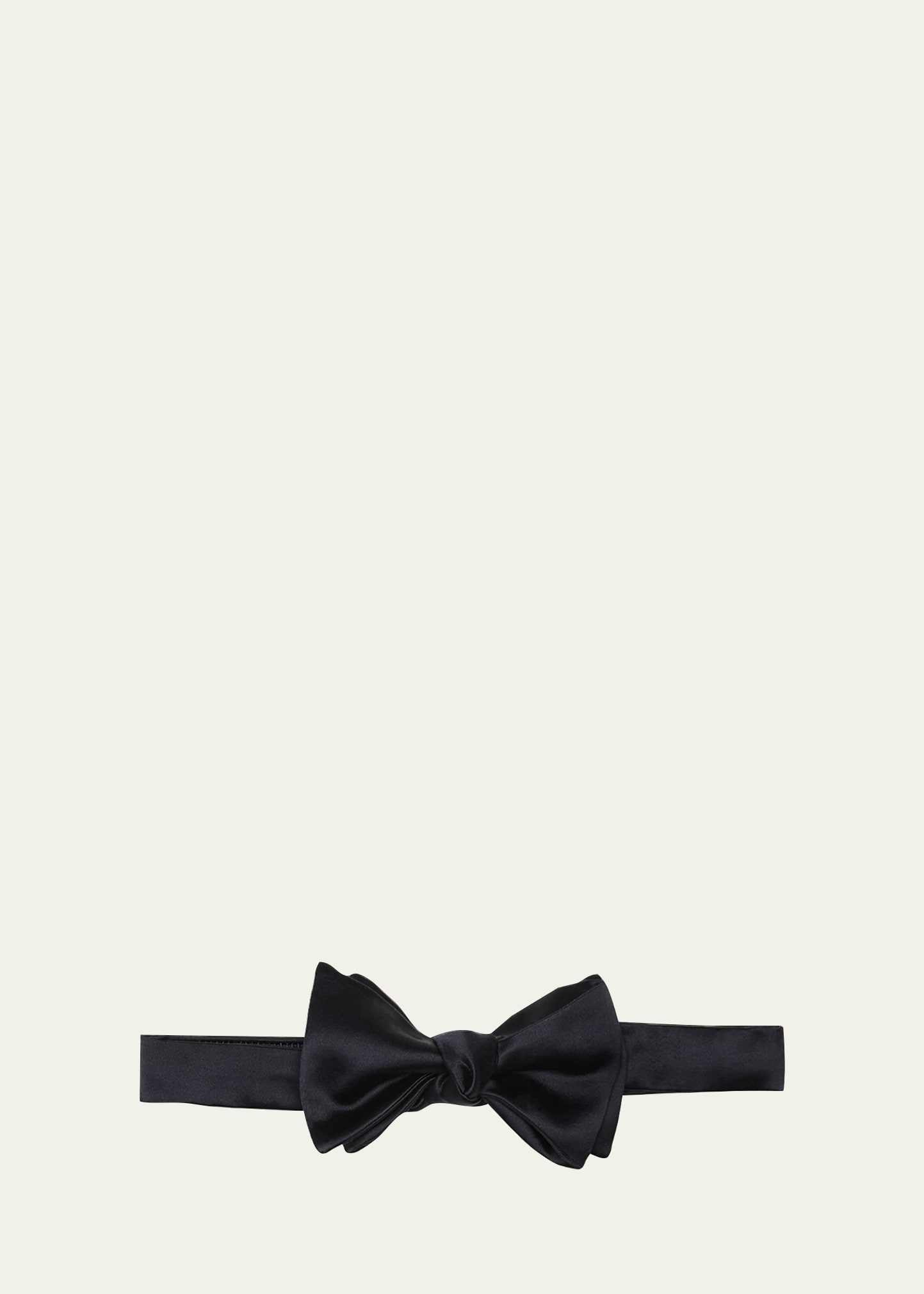 Basic Solid Silk and Cotton Bow Tie - 1