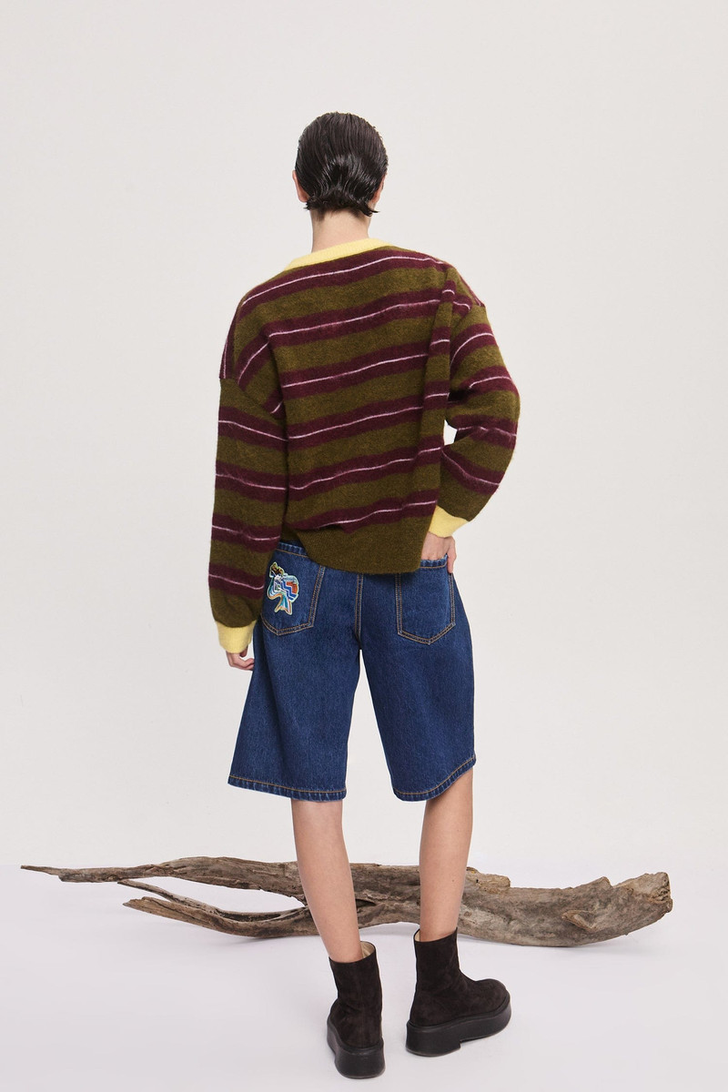 Domenica Olive Stripe Sweater 4