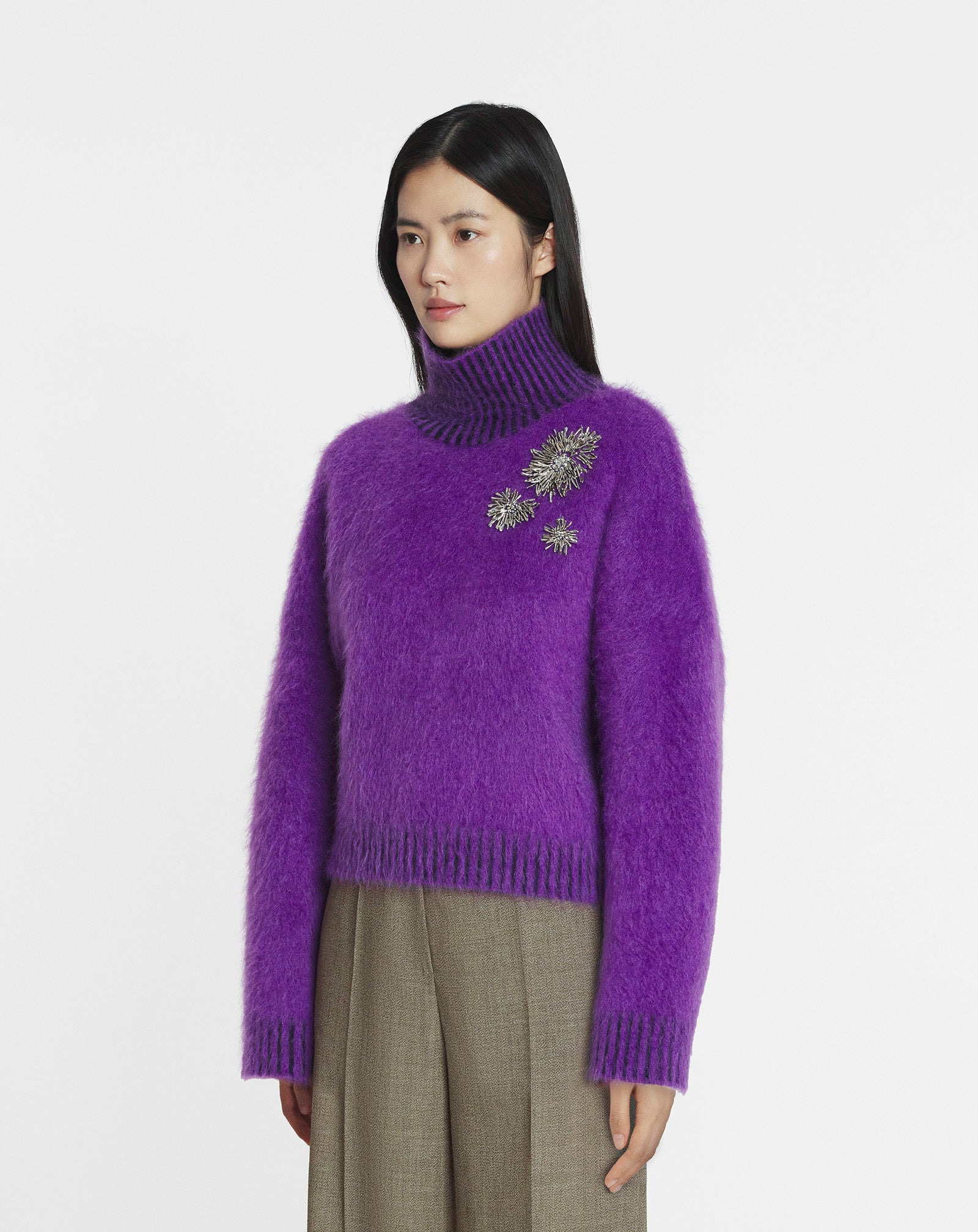 BRUSHED MOHAIR SWEATER - 3