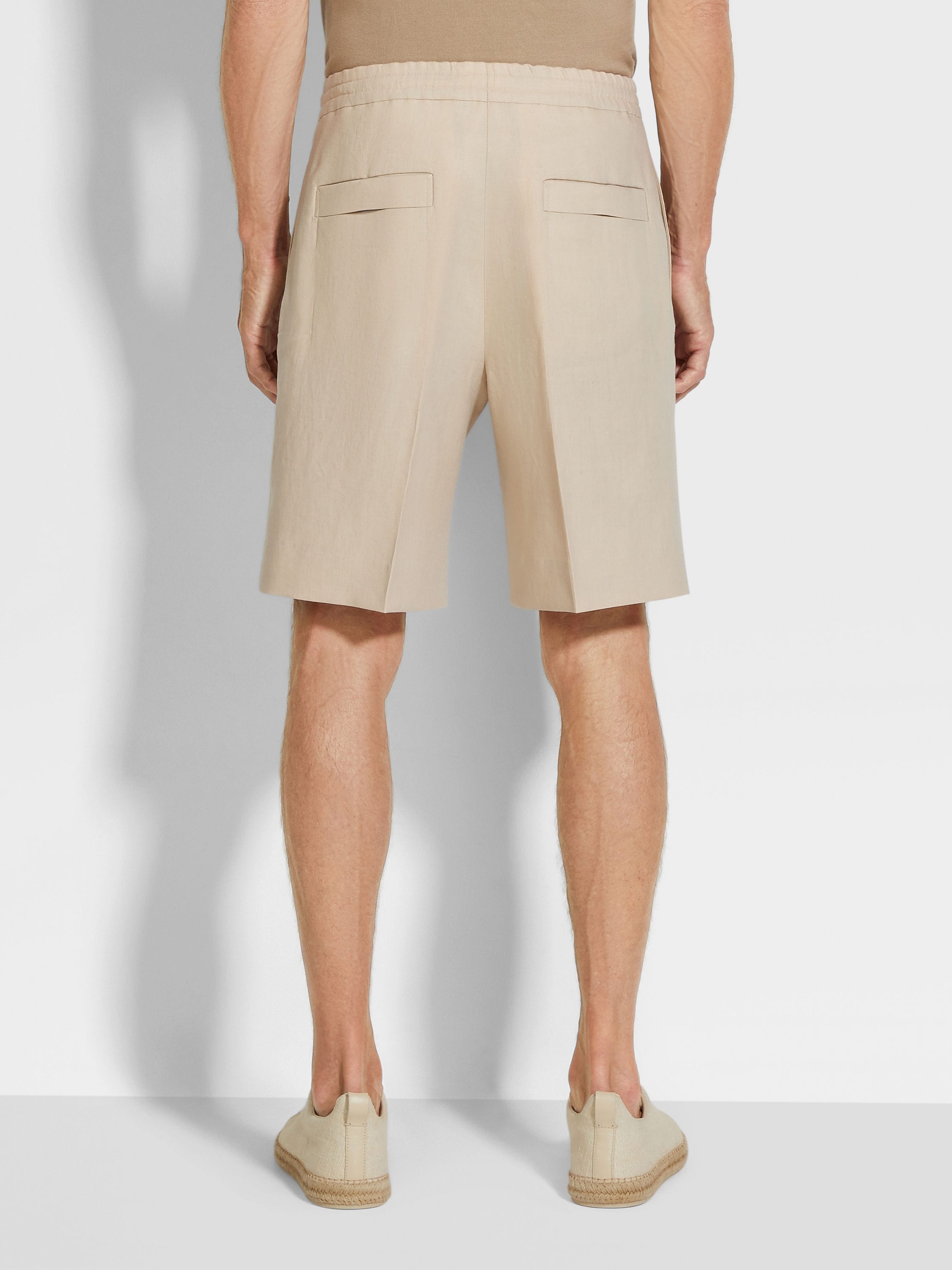 LIGHT TAUPE OASI LINO SHORTS - 6