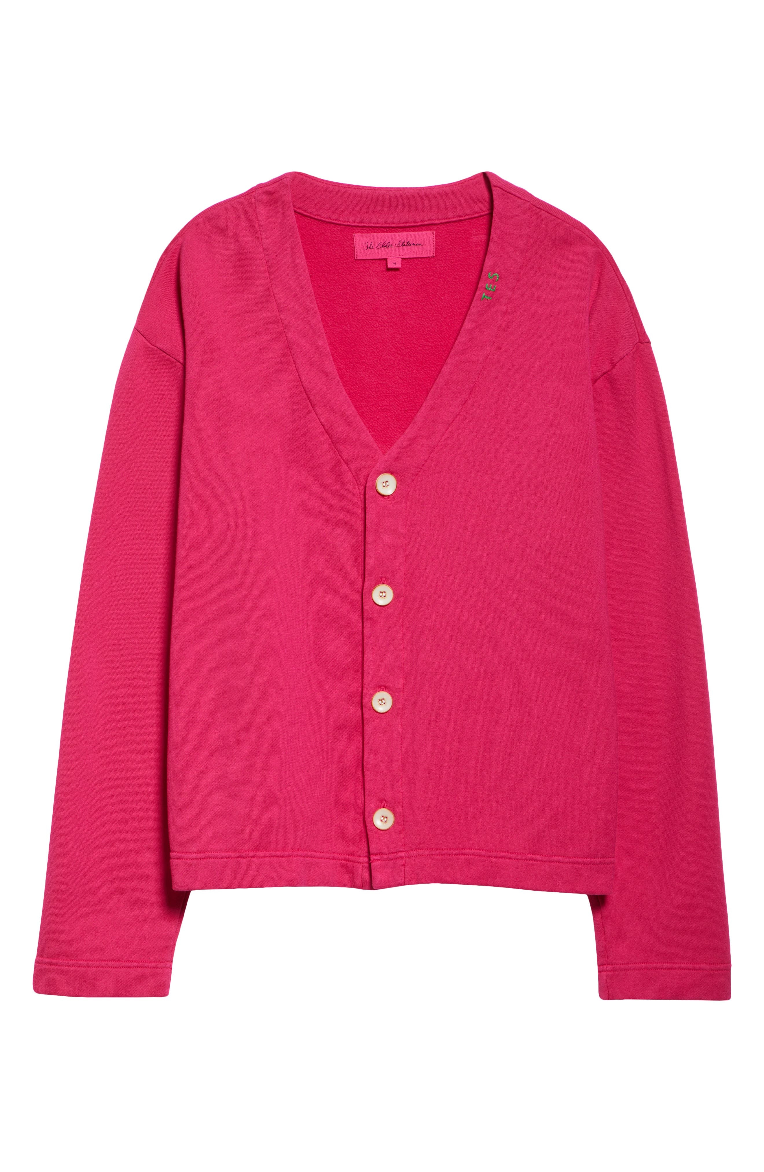 The Elder Statesman Daily Cardigan in Bright Pink at Nordstrom - 5