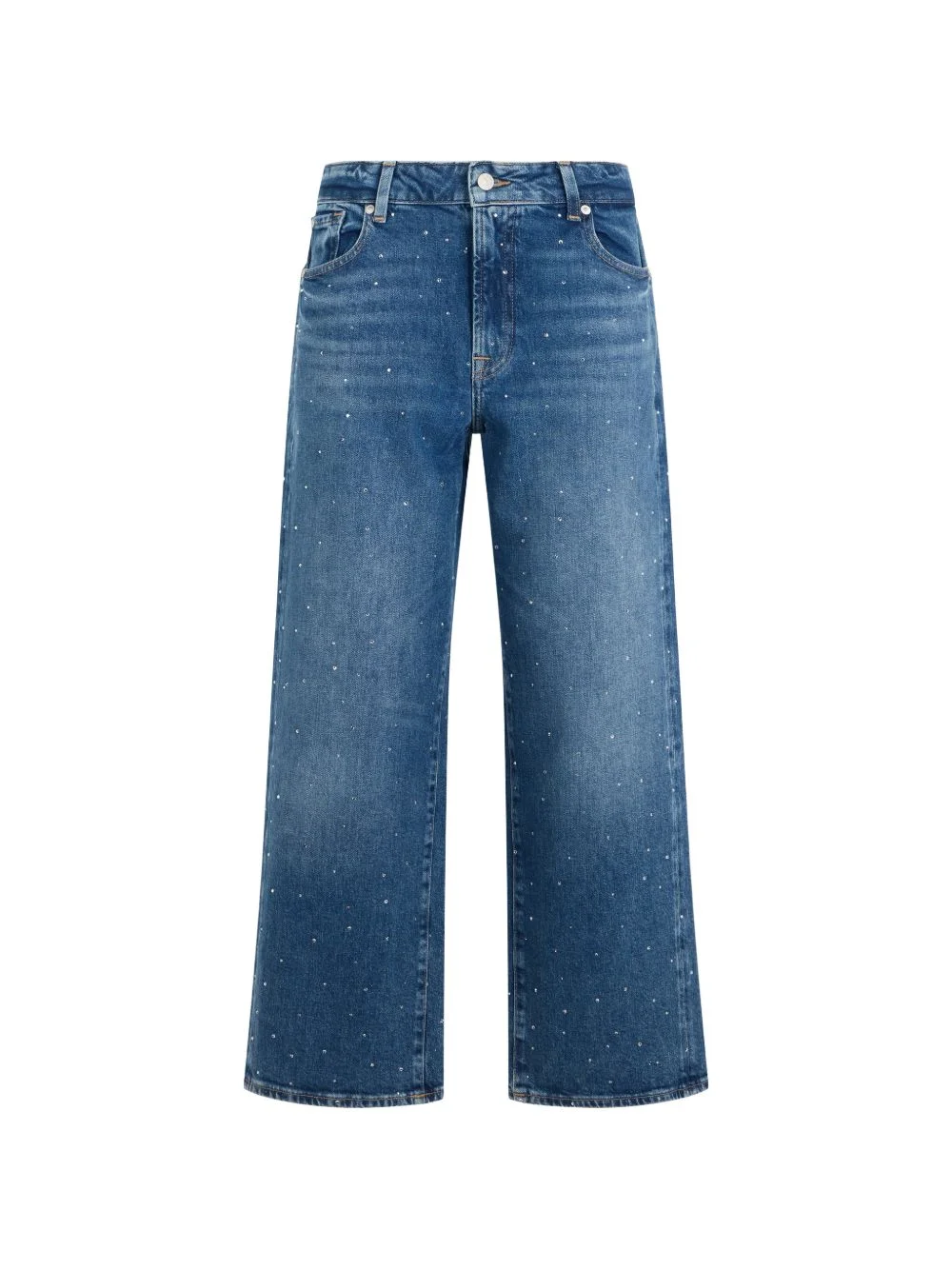 crystal-embellished stovepipe jeans - 1