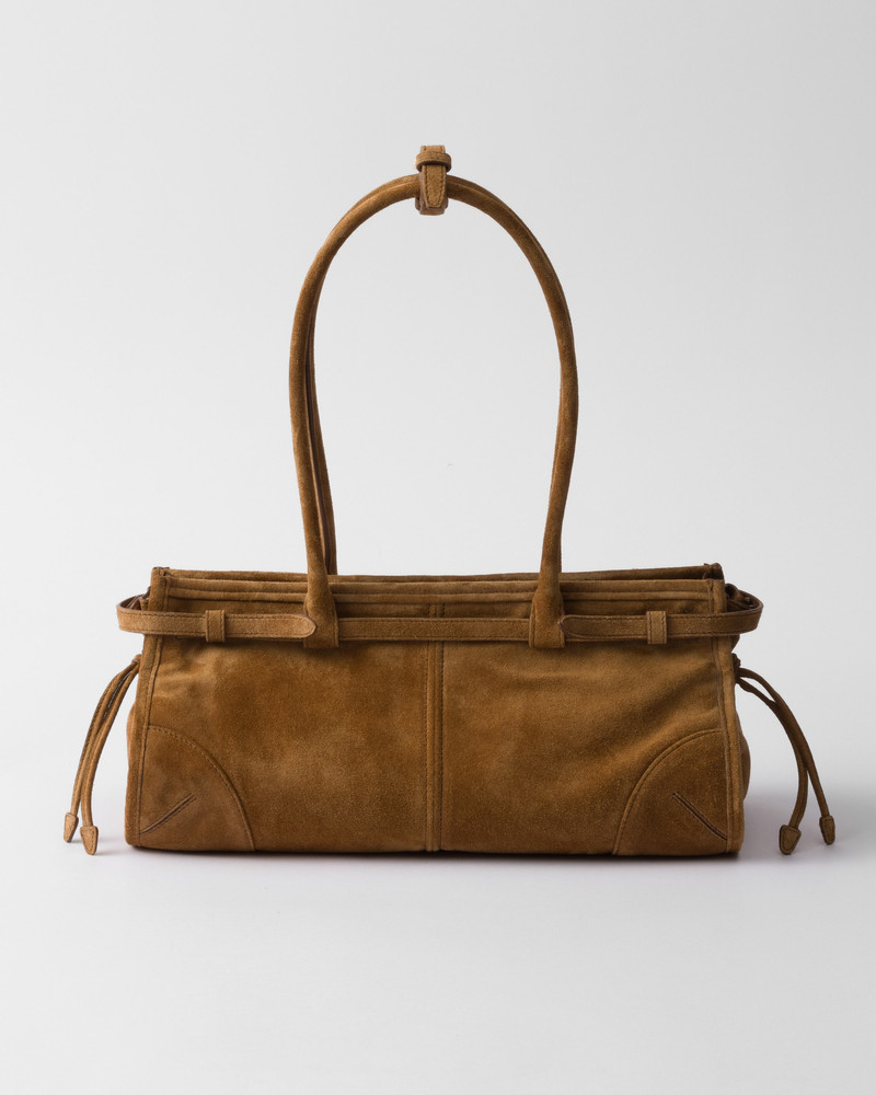 Prada Bonnie medium suede handbag 4