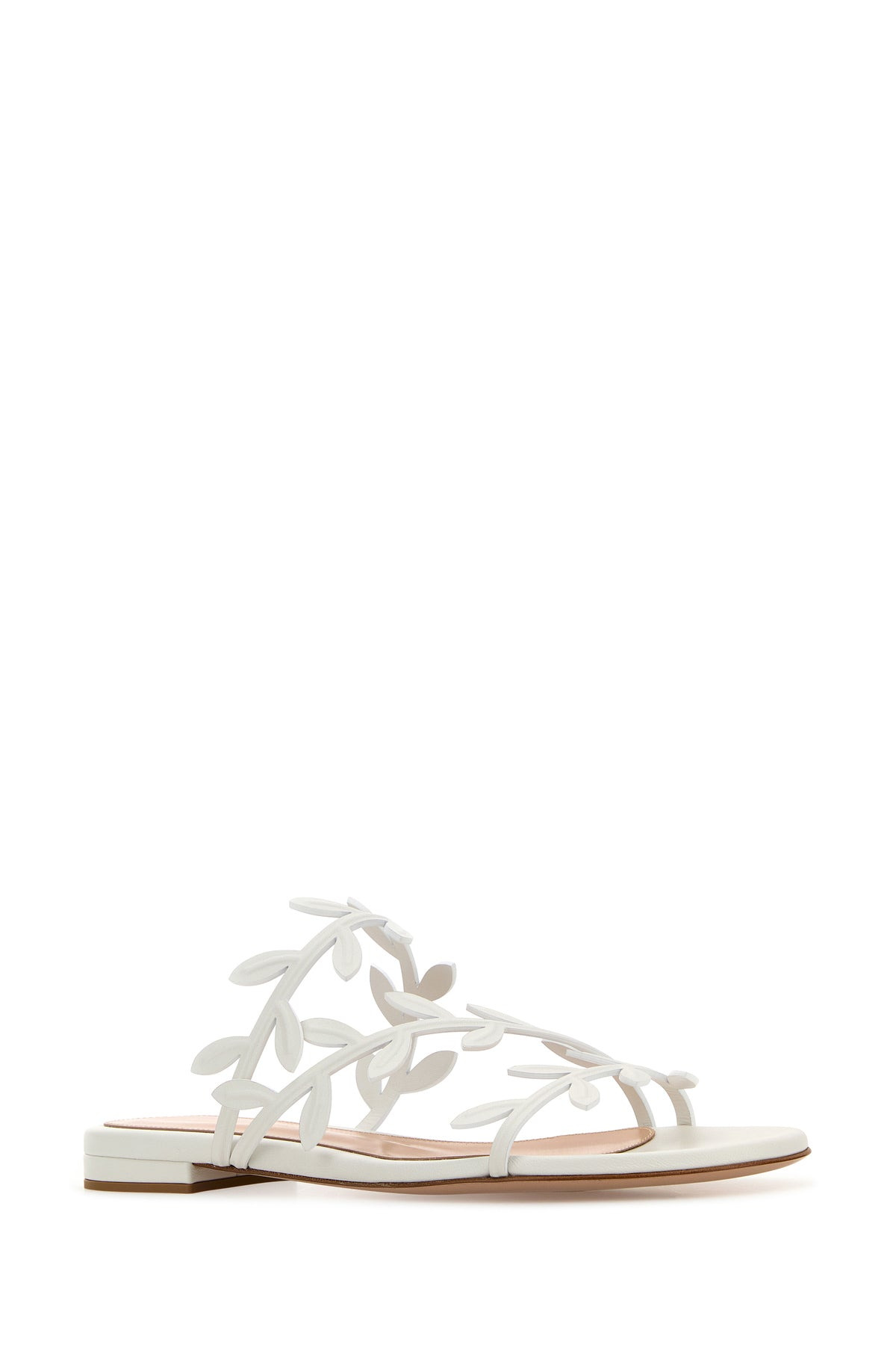 White nappa leather Flavia slippers - 2