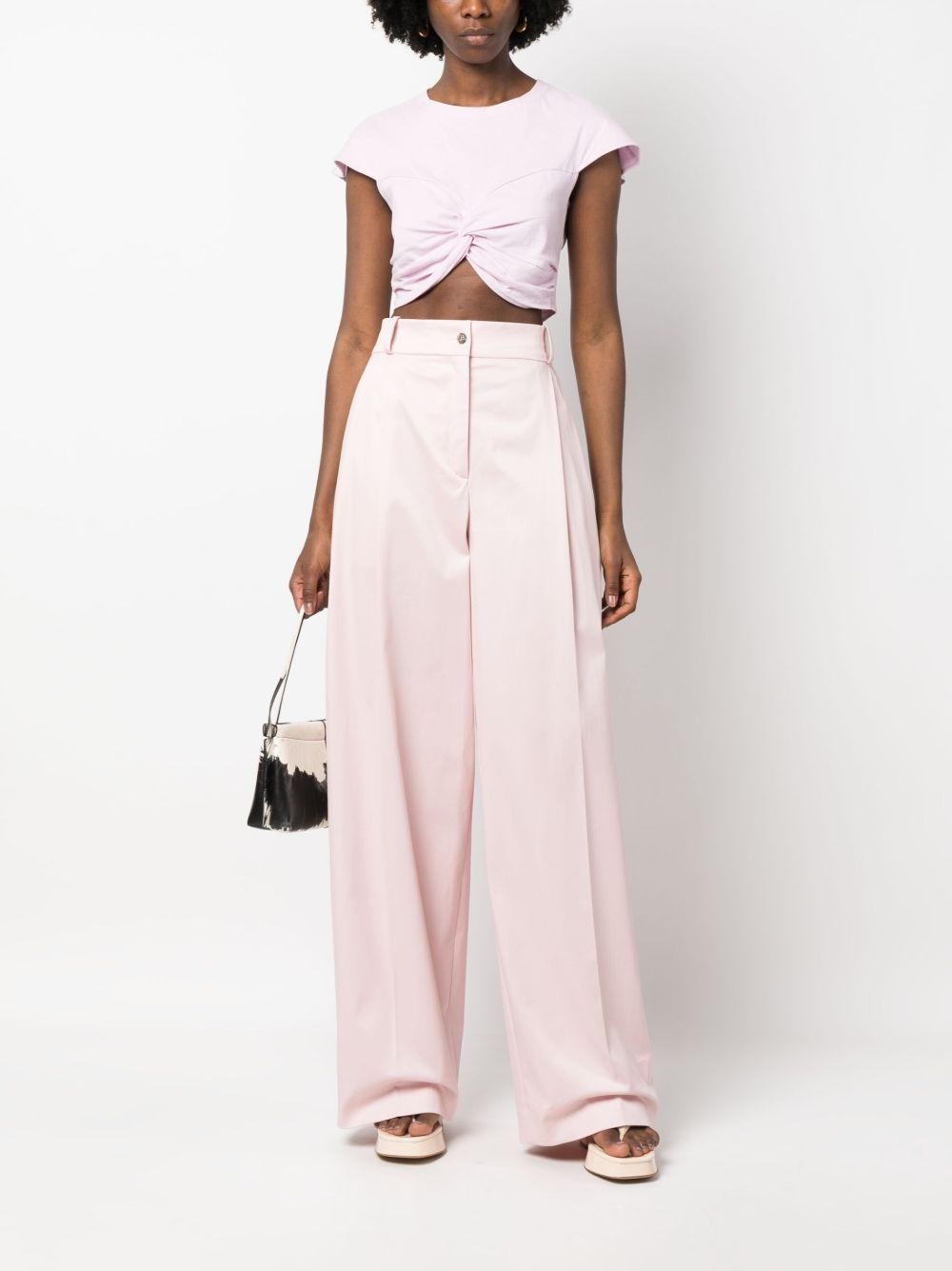 high-waisted wide-leg trousers - 4