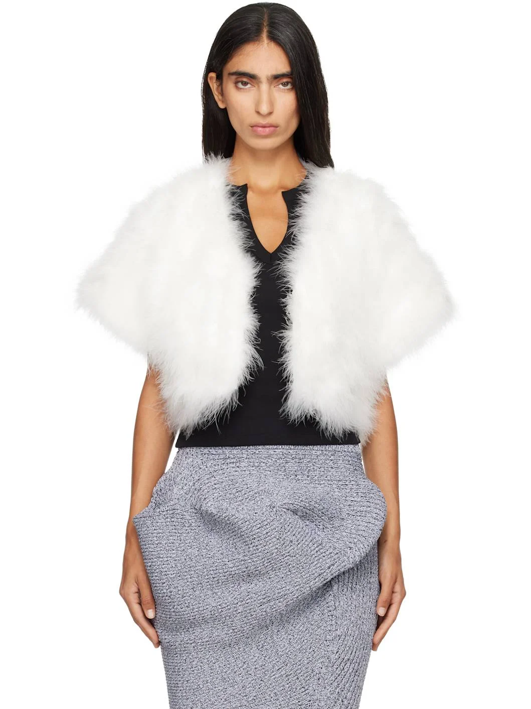 Off-White Turkey Feather Cape Jacket - 1