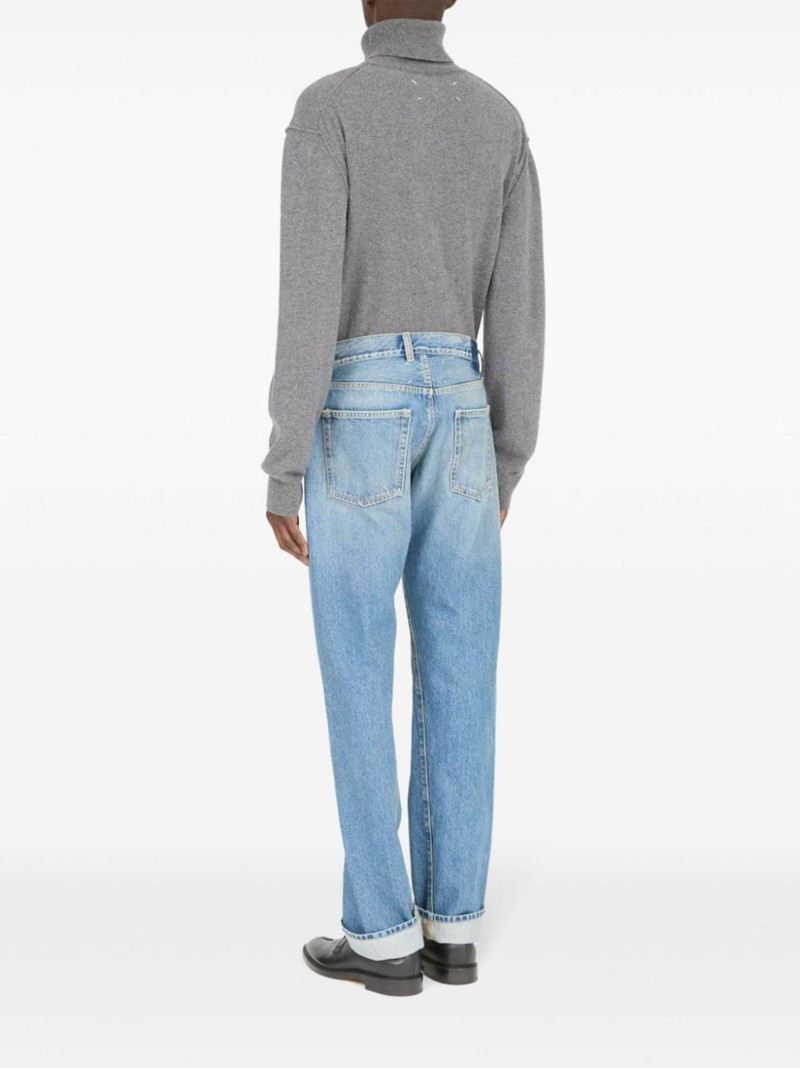 Turn-up cotton jeans 5