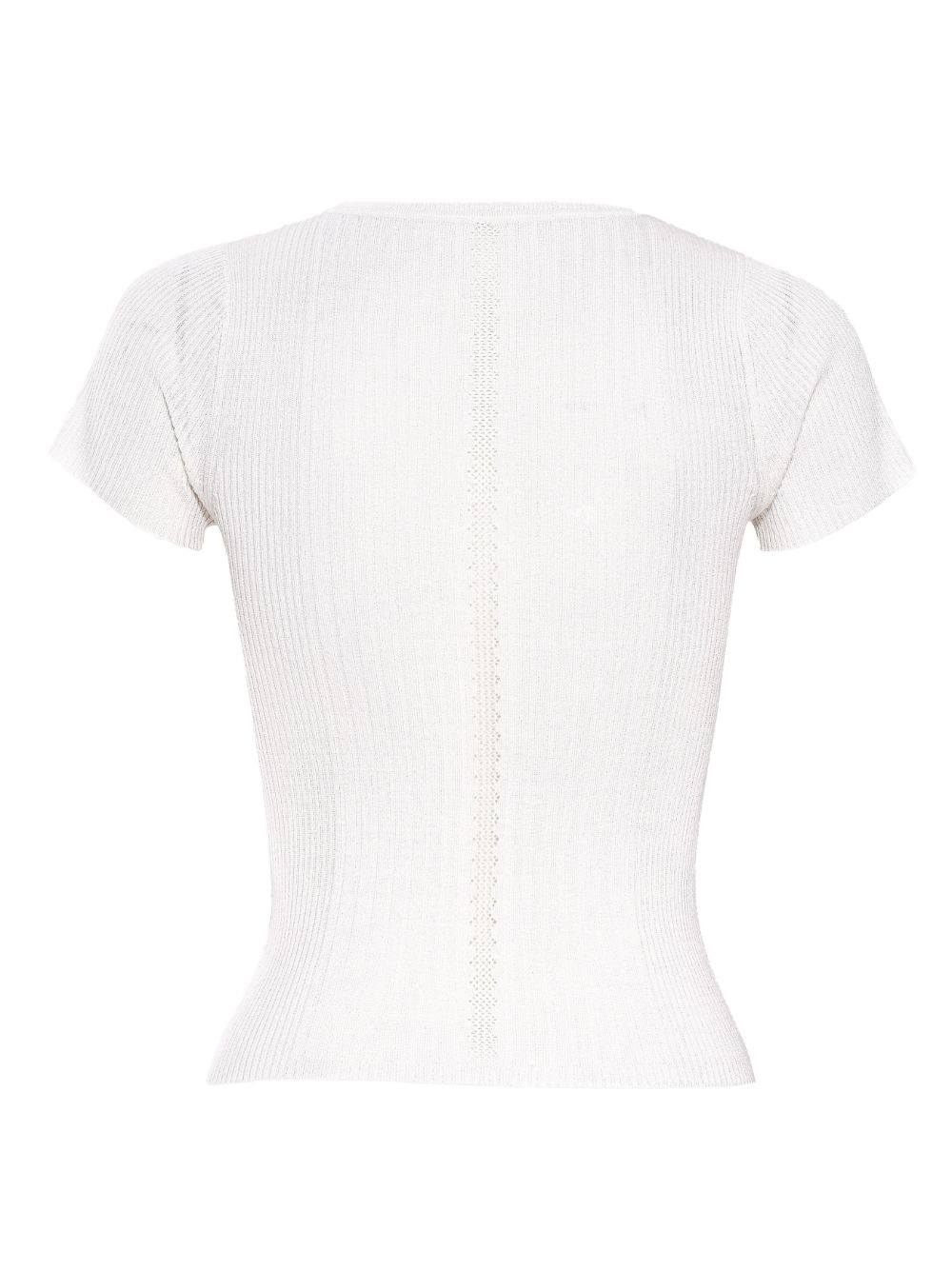 crew-neck knitted silk top - 4