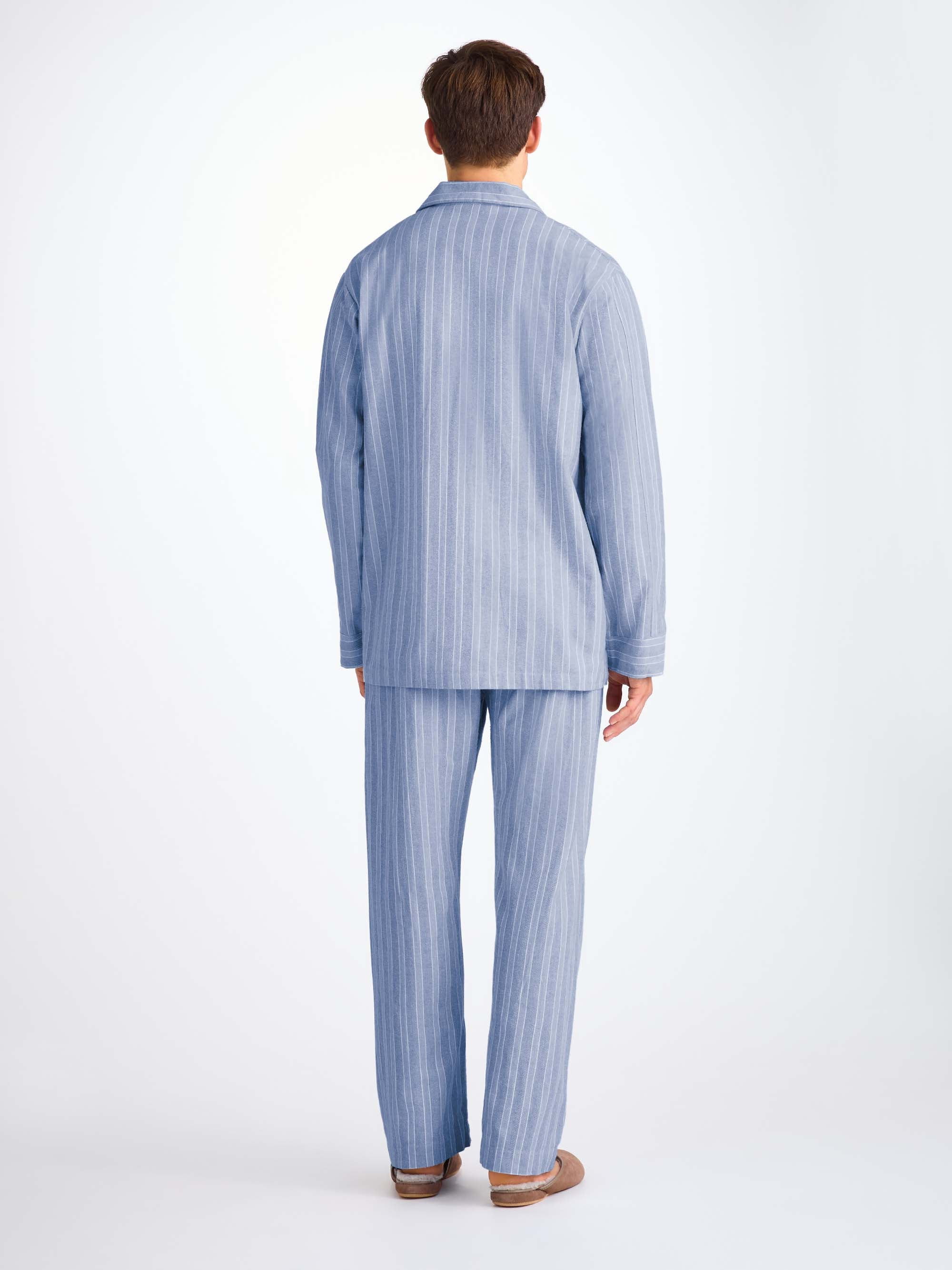 Men's Classic Fit Pyjamas Arran 20 Brushed Cotton Blue - 4