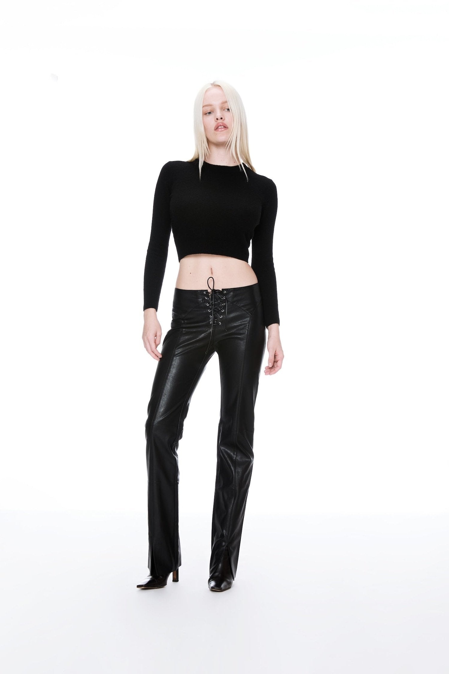 ELEMENT LACE UP PANT - BLACK VEGAN LEATHER - 4