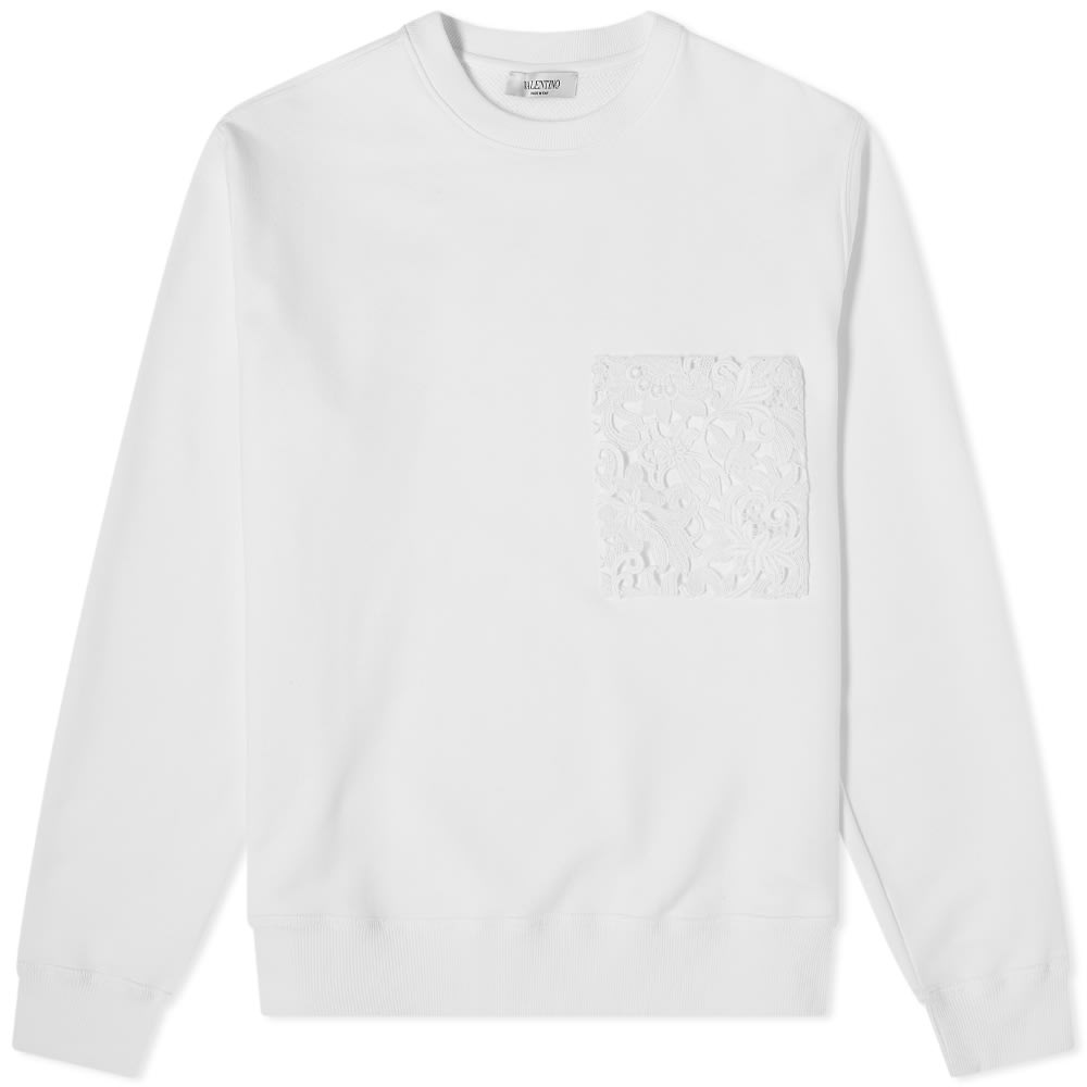 Valentino Macrame Pocket Back Logo Crew Sweat - 1