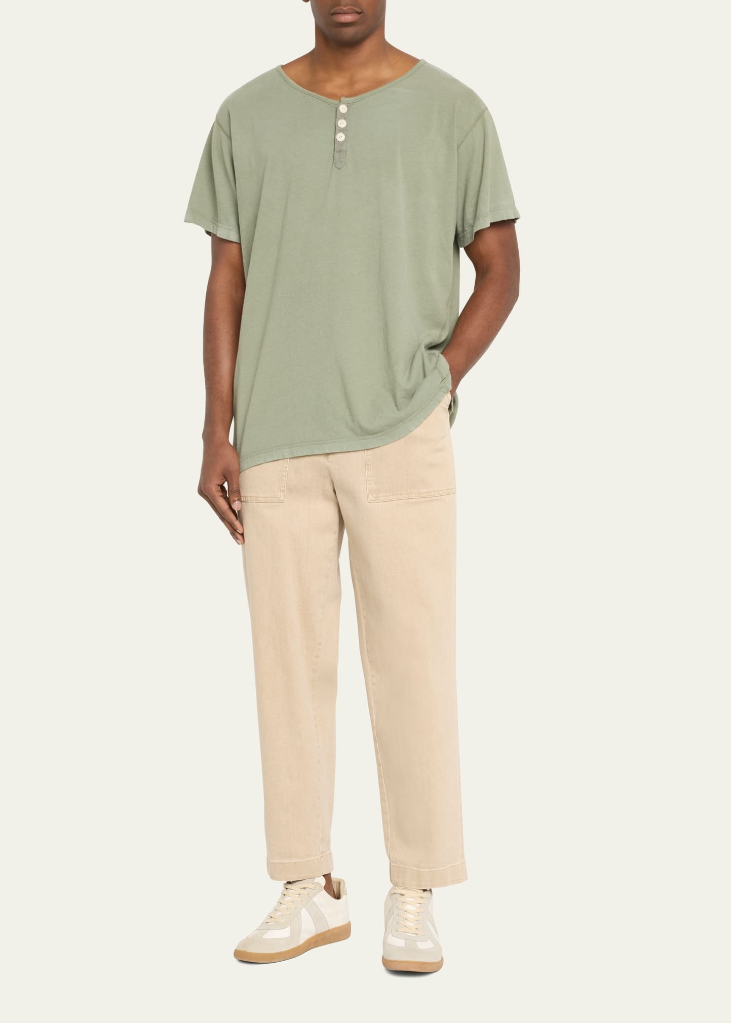 Men's Faded Jersey Henley Shirt - 2