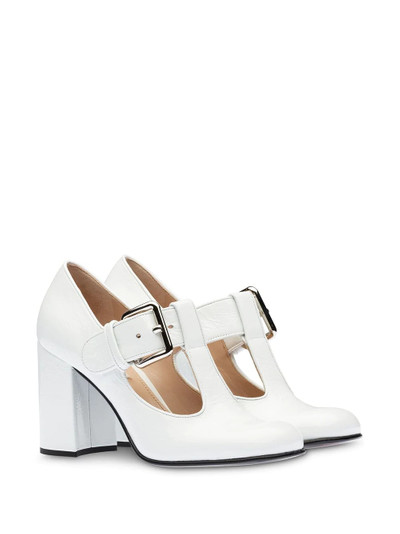 Miu Miu side buckle square toe pumps outlook