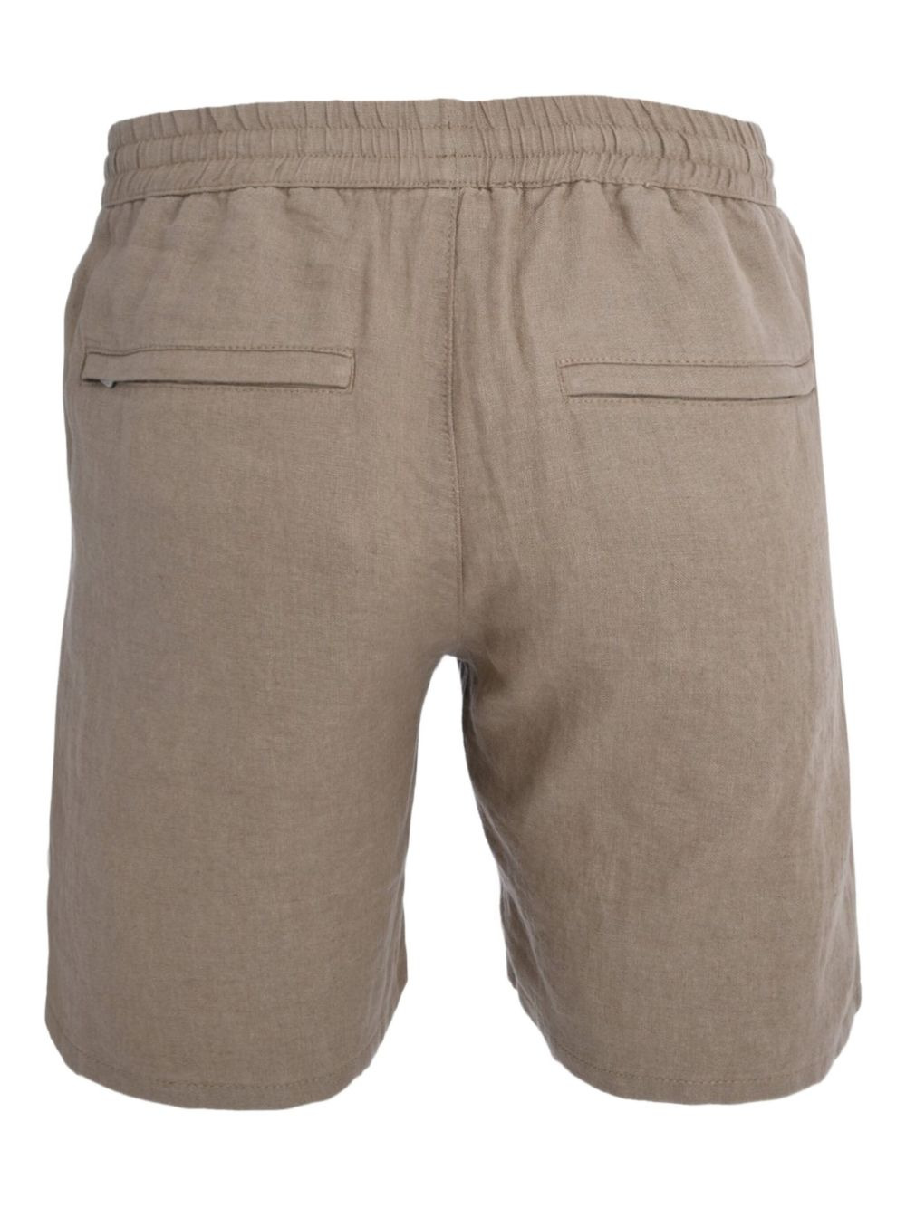 elasticated-waistband linen shorts - 4