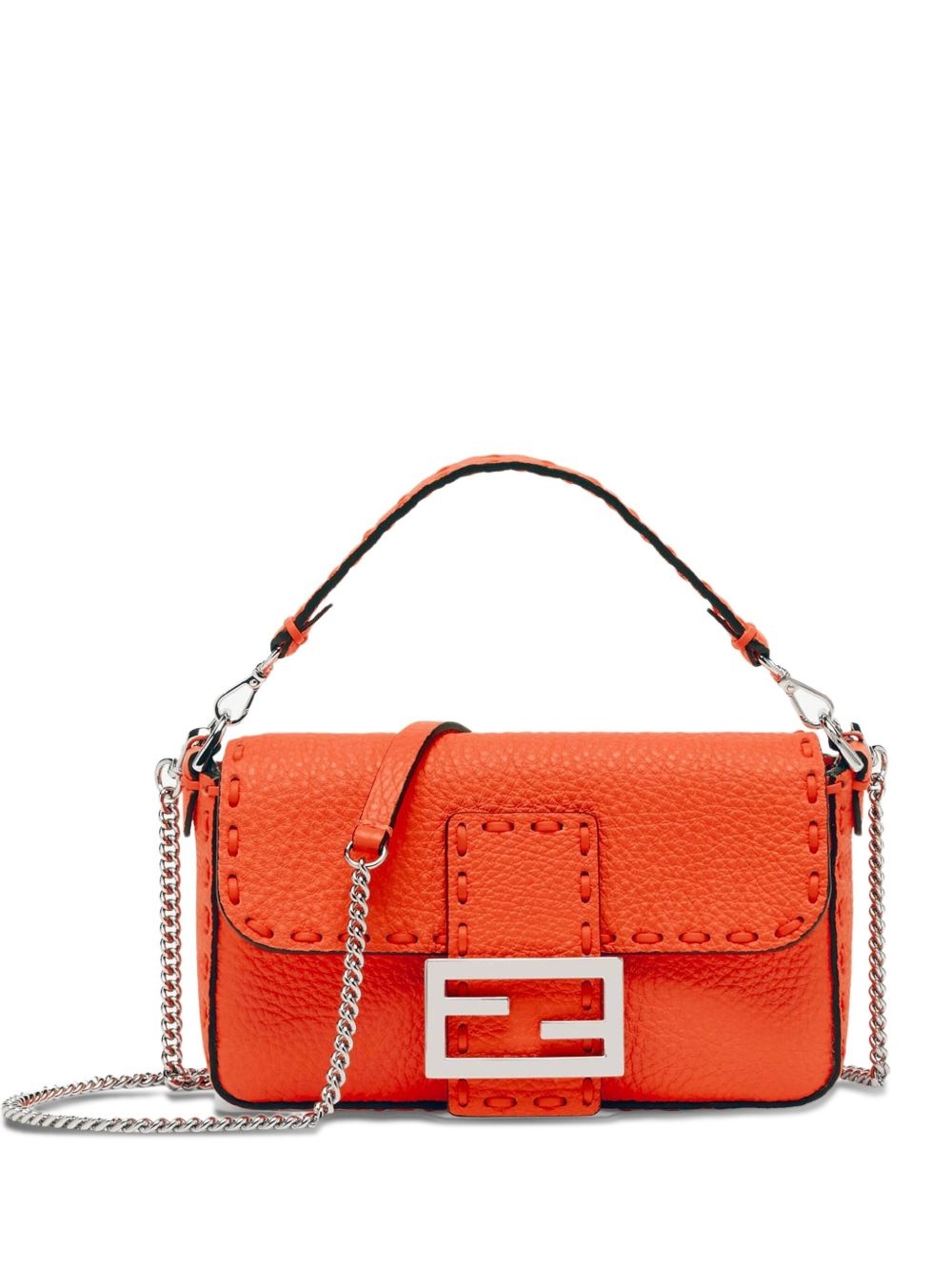 textured leather crossbody bag - 1