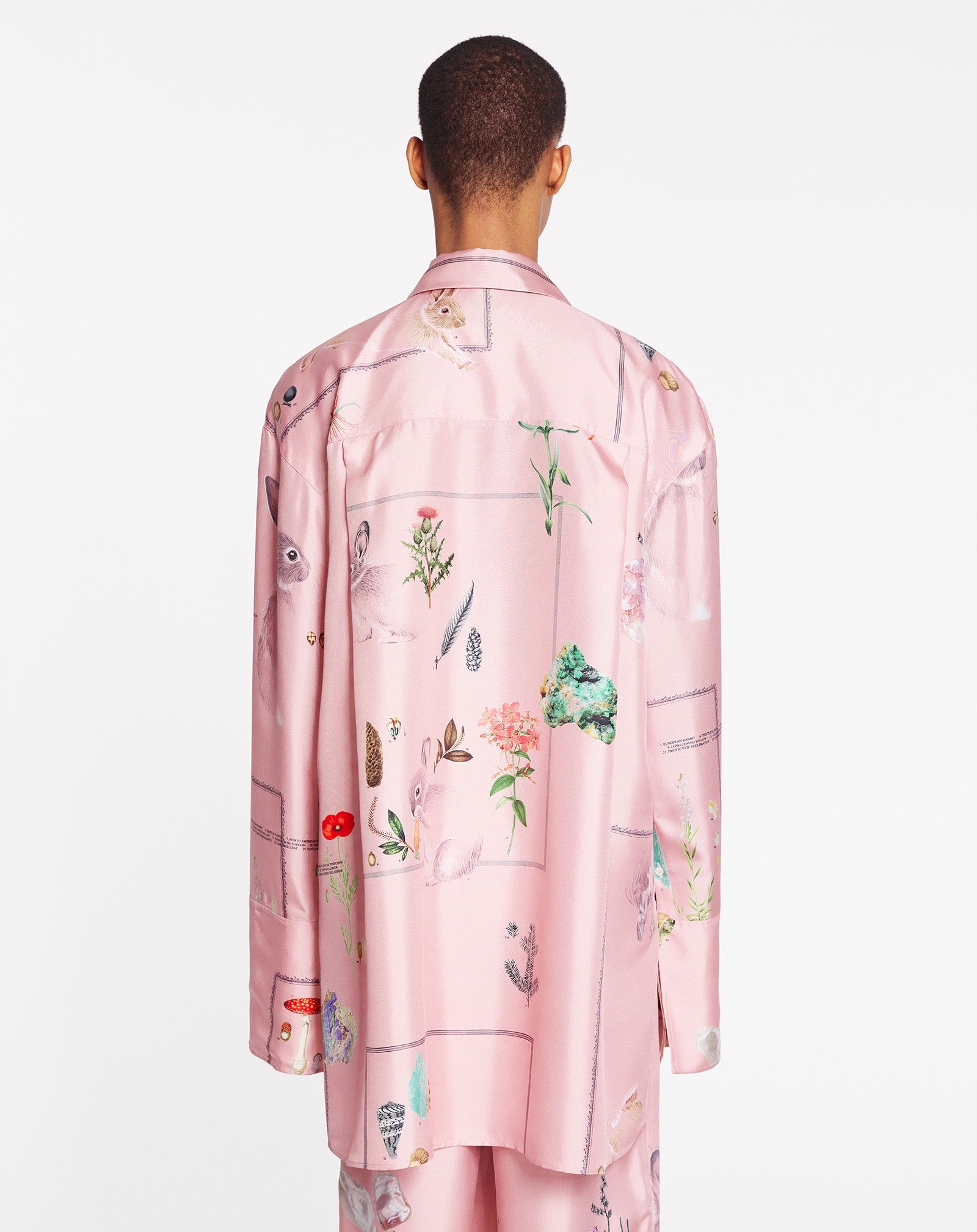BOTANICAL PRINT LONG SLEEVE OVERSIZED RELAXED SHIRT - 4