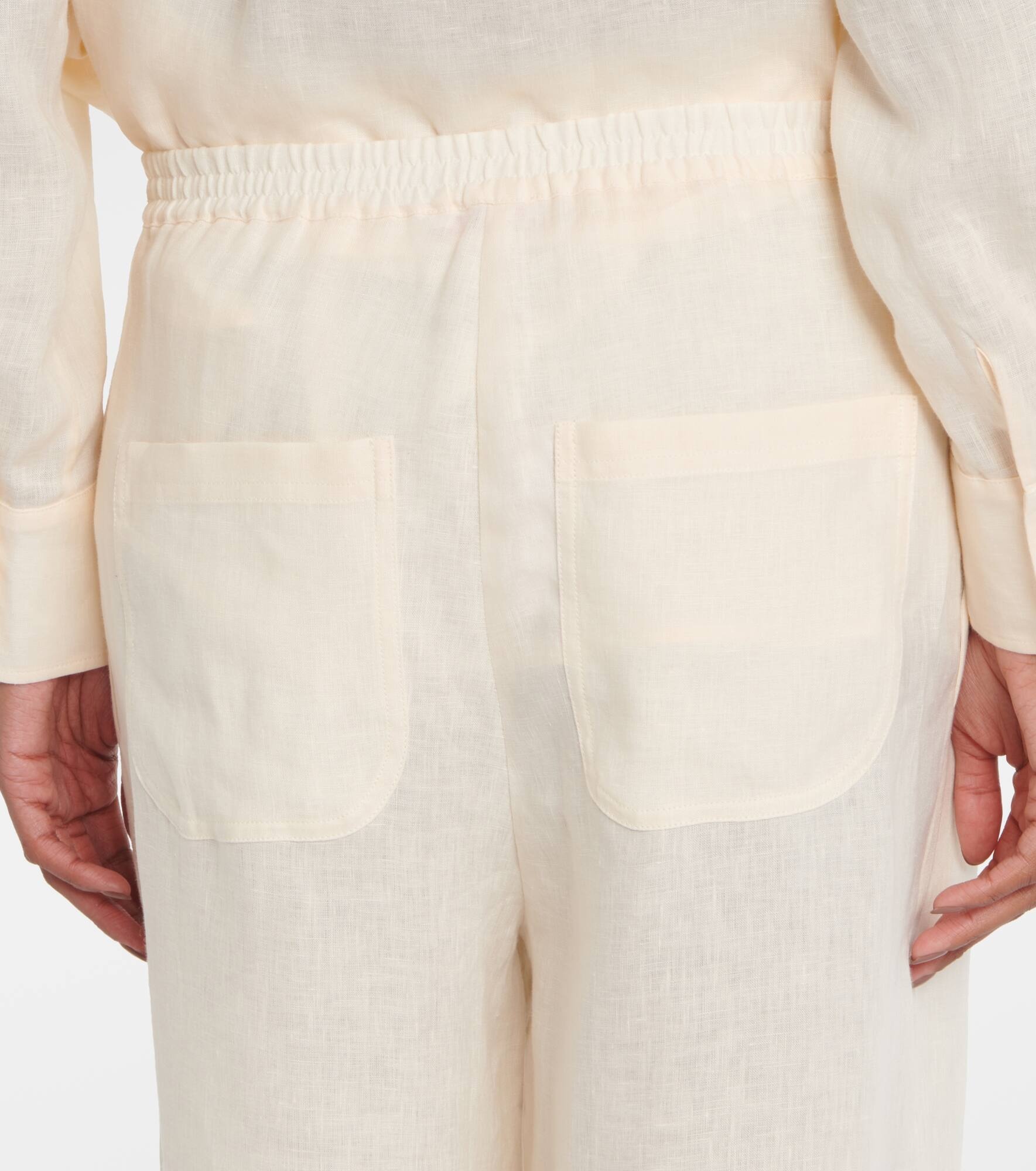 Select linen wide-leg pants - 6