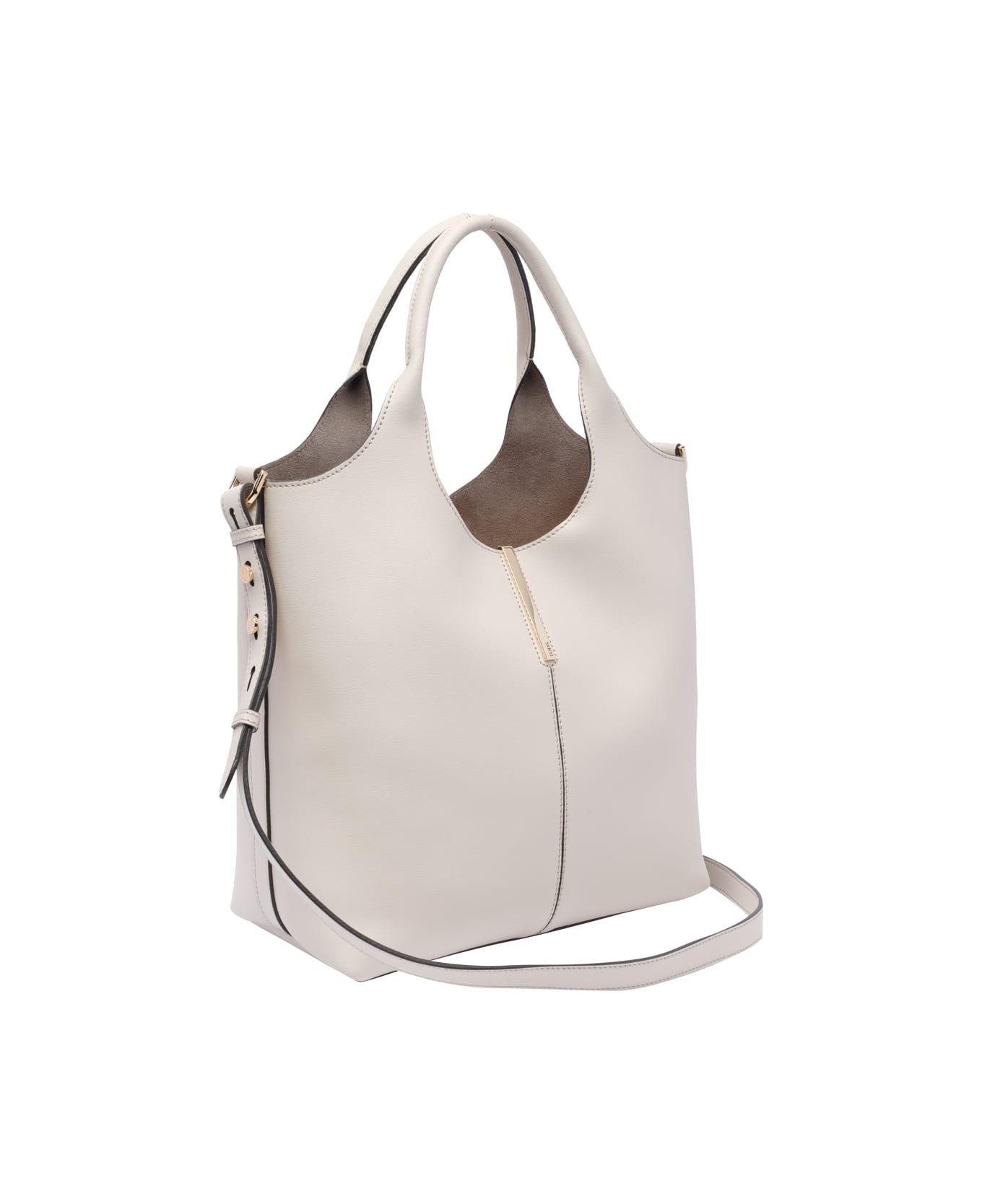 White Leather Shopping Bag - 2