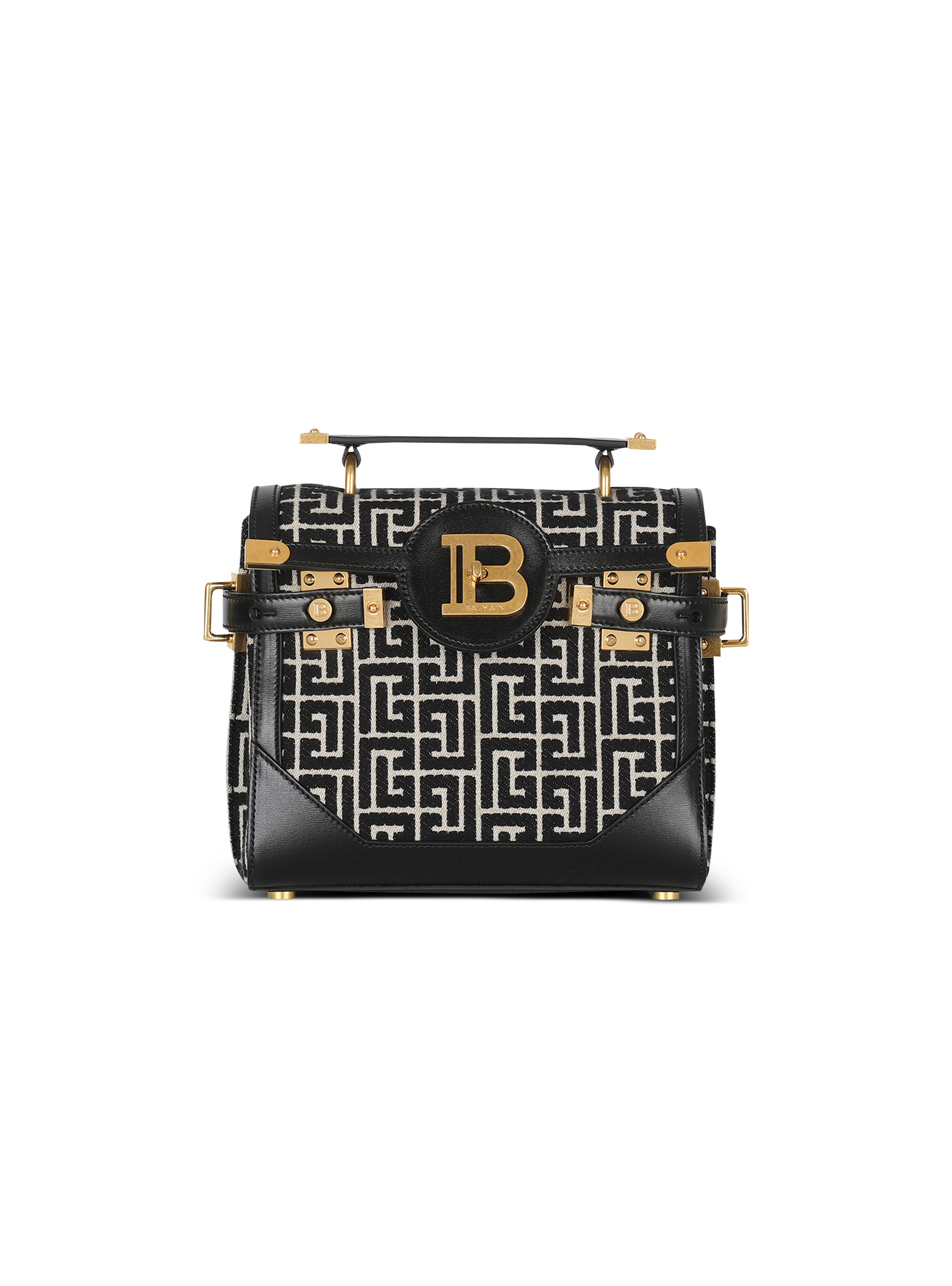 Bicolor jacquard B-Buzz 23 bag with black leather panel - 1