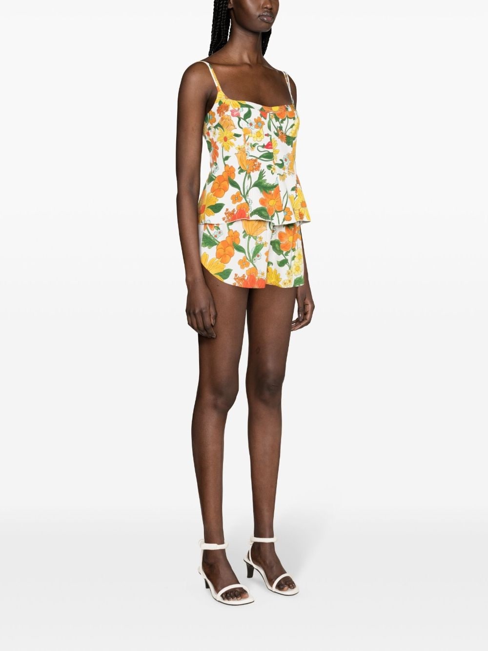 floral-print track shorts - 3