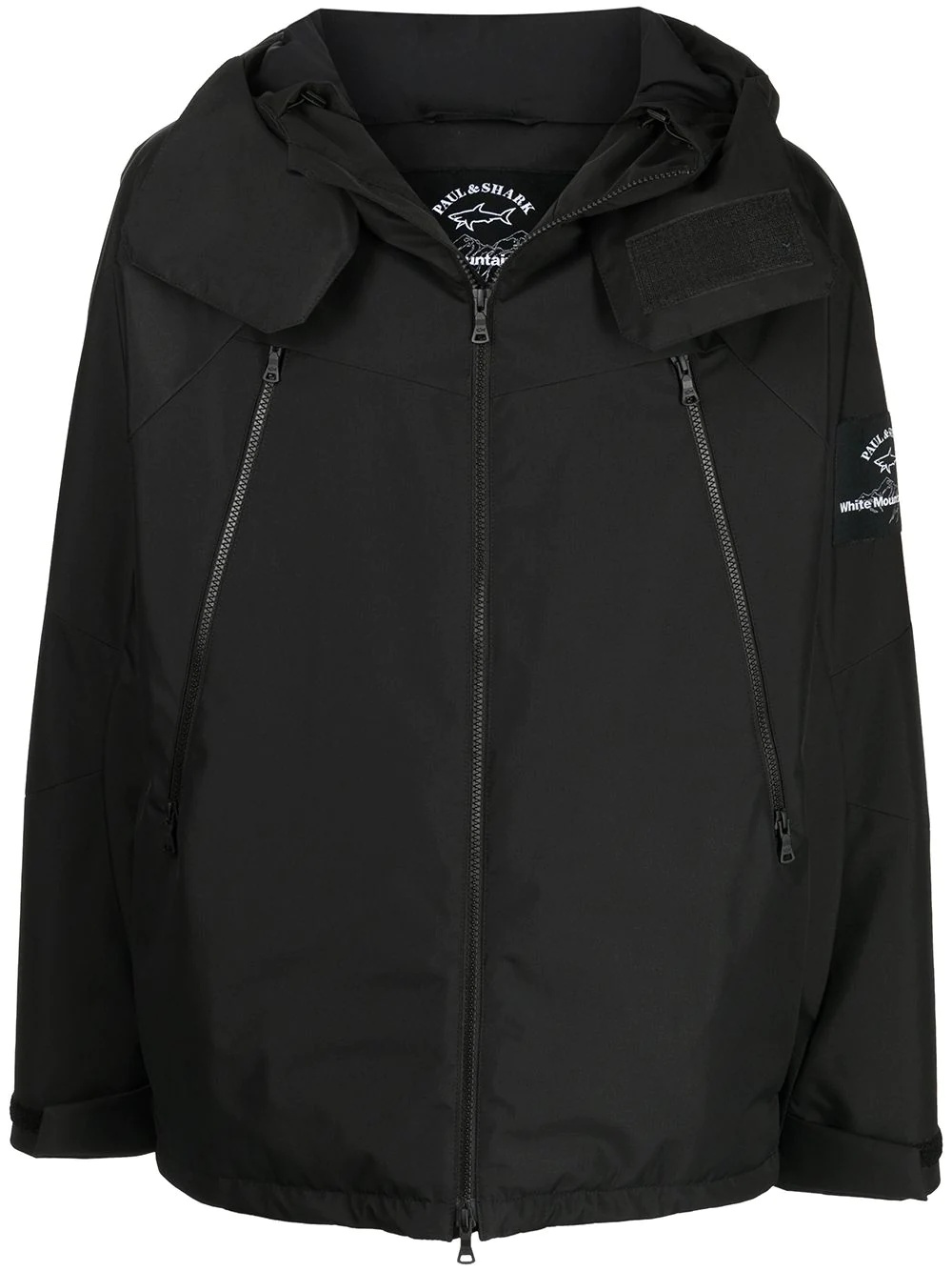 logo-patch hooded jacket - 1