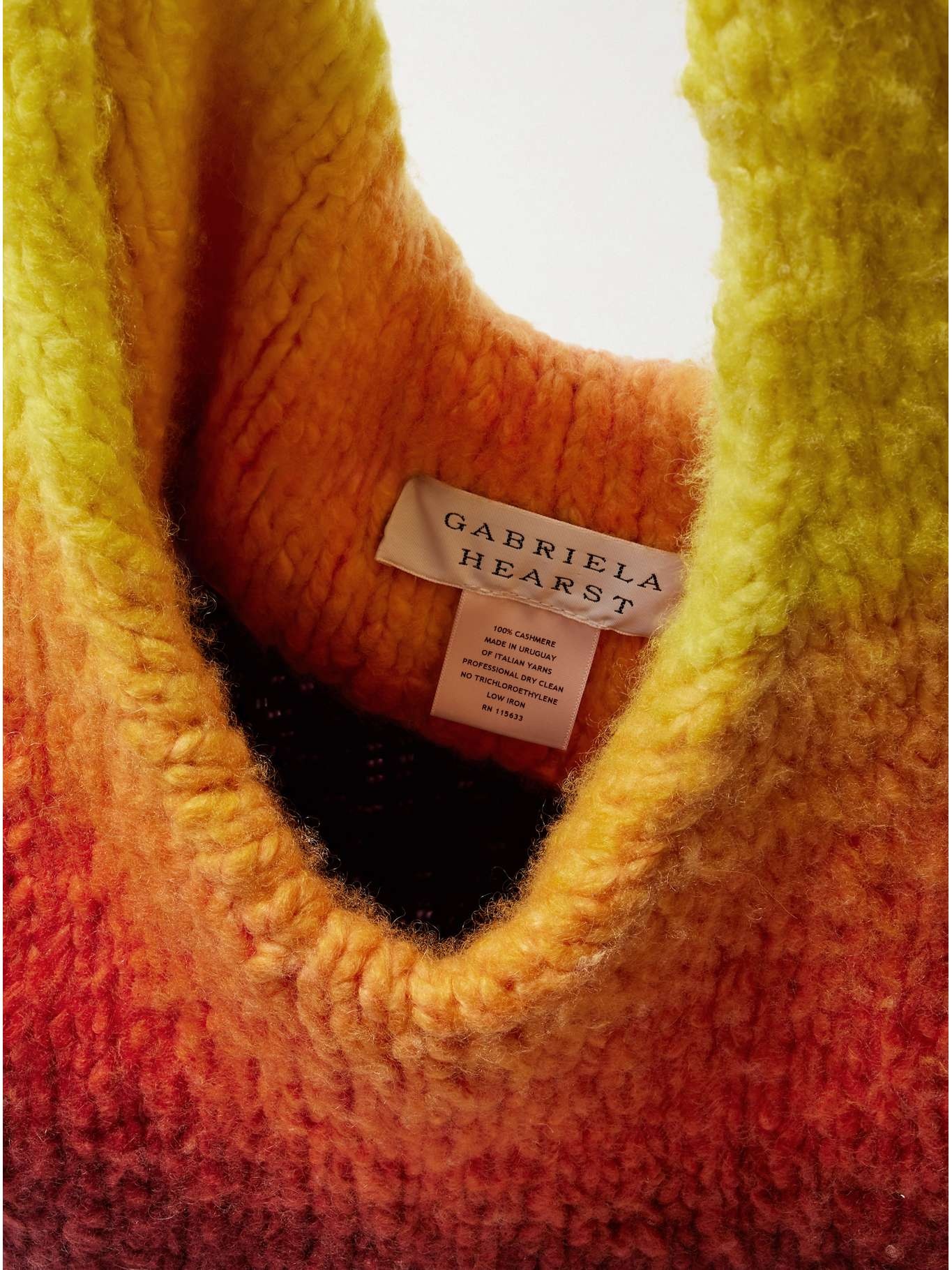 Ino dégradé brushed-cashmere shoulder bag Orange - 5