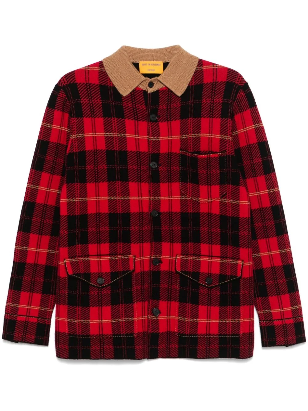 tartan-check cardigan - 1