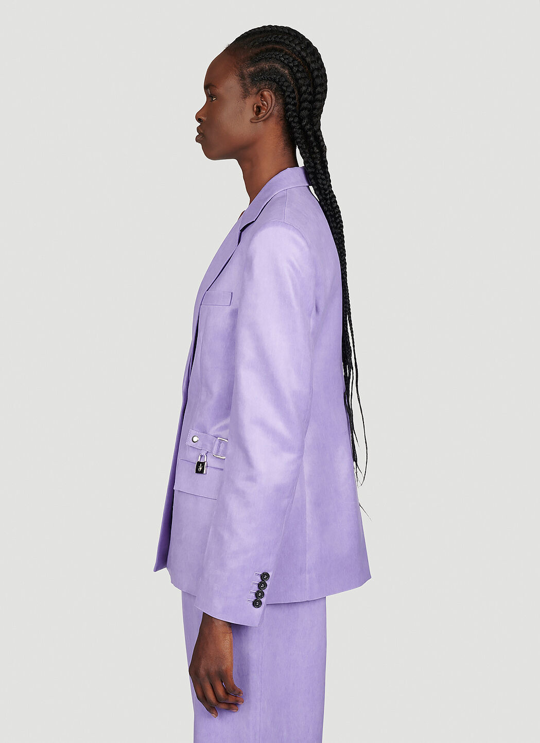 Padlock Strap Suit Single Breasted Blazer - 3