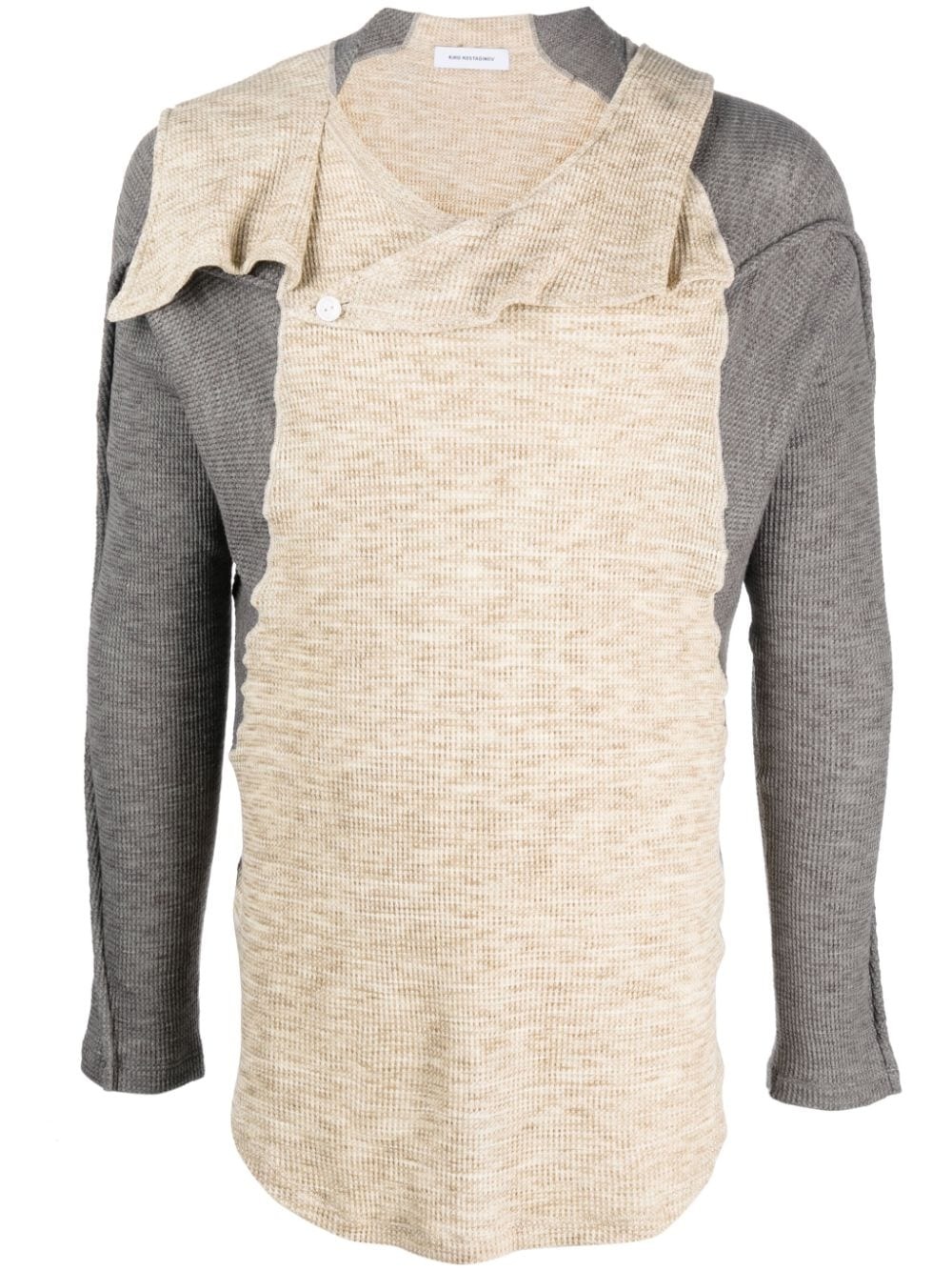 waffle-effect detachable-hood sweatshirt - 1