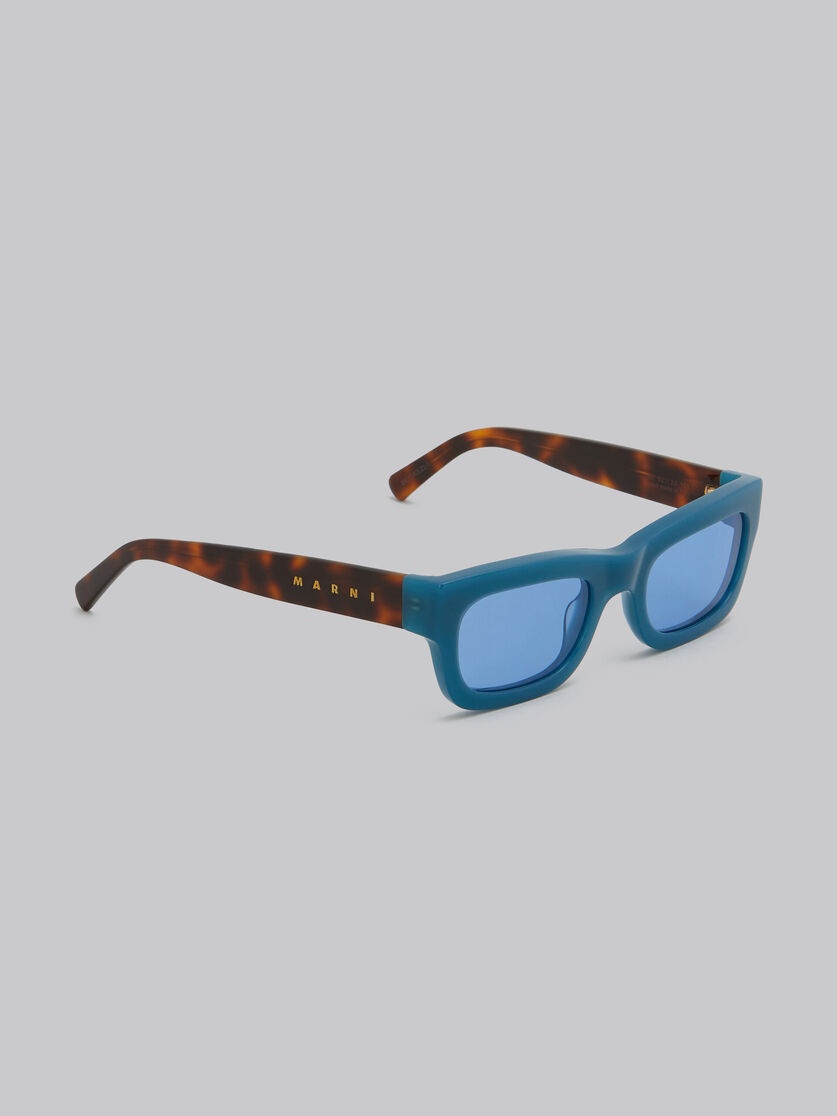 KAWASAN FALLS BLUE AND HAVANA ACETATE RECTANGULAR SUNGLASSES - 3