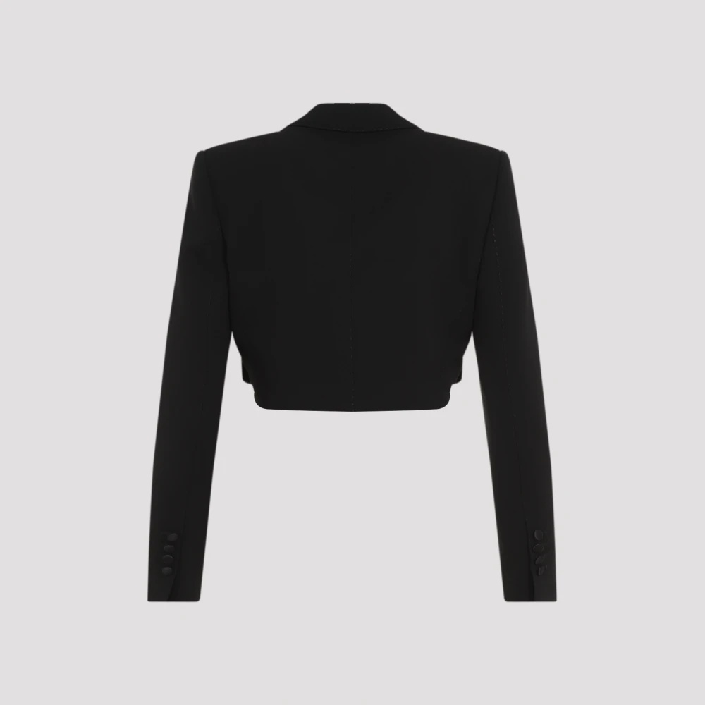 ジャケット DOLCE  GABBANA Women Outer F296YT FU21E 0000 Black Dolce & Gabbana LUXURIOUS BLACK WOOL SILK BLEND JACKET
