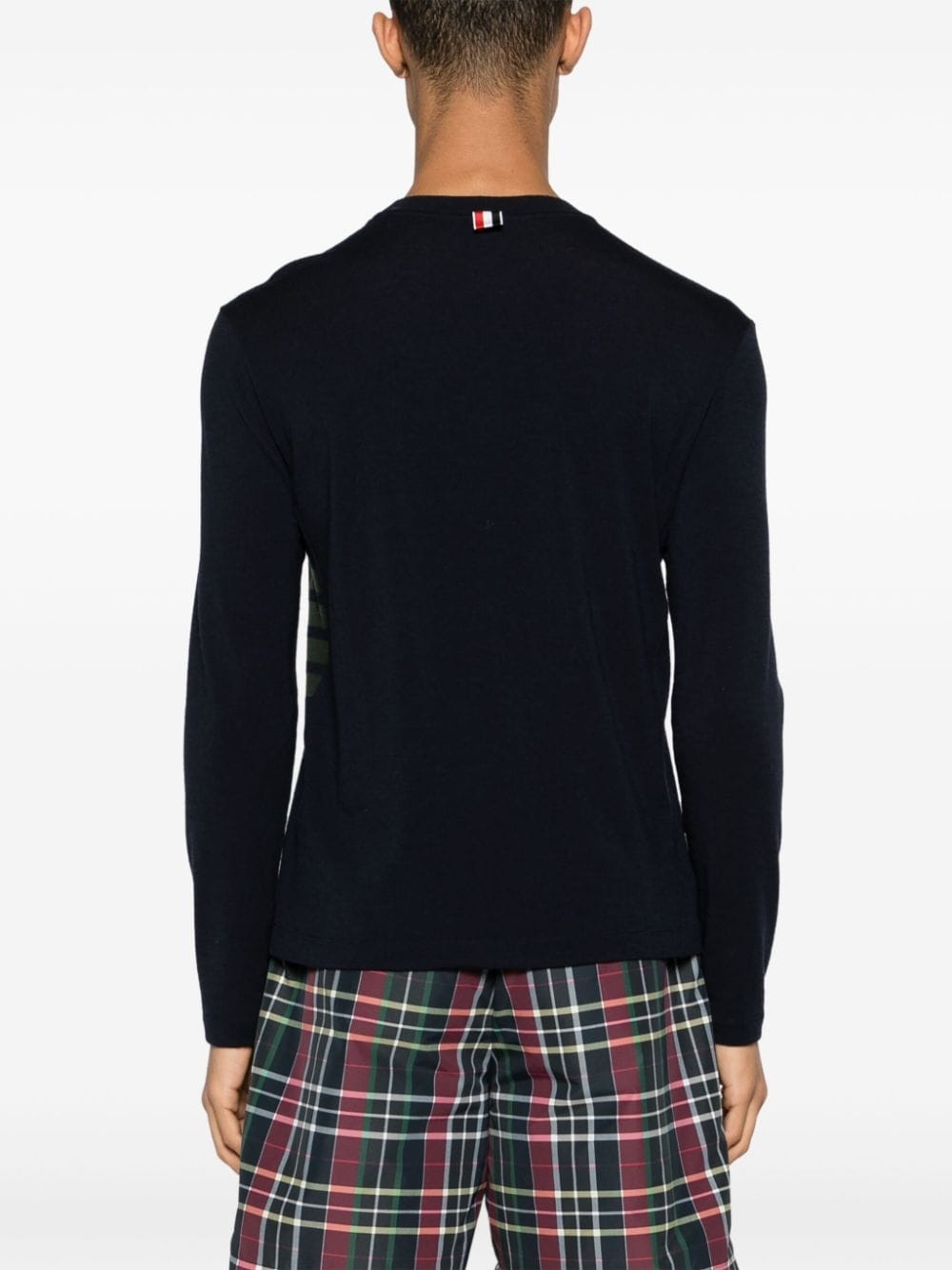 stripe-detailing wool T-shirt - 4