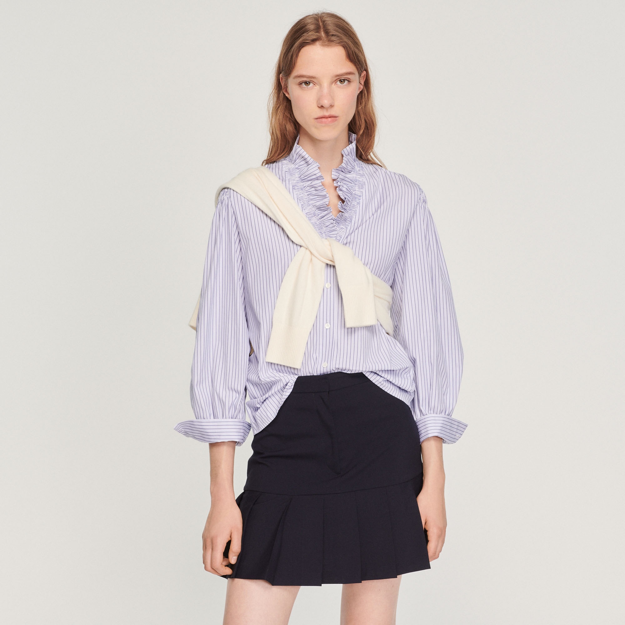 Striped shirt with a fancy collar - 2